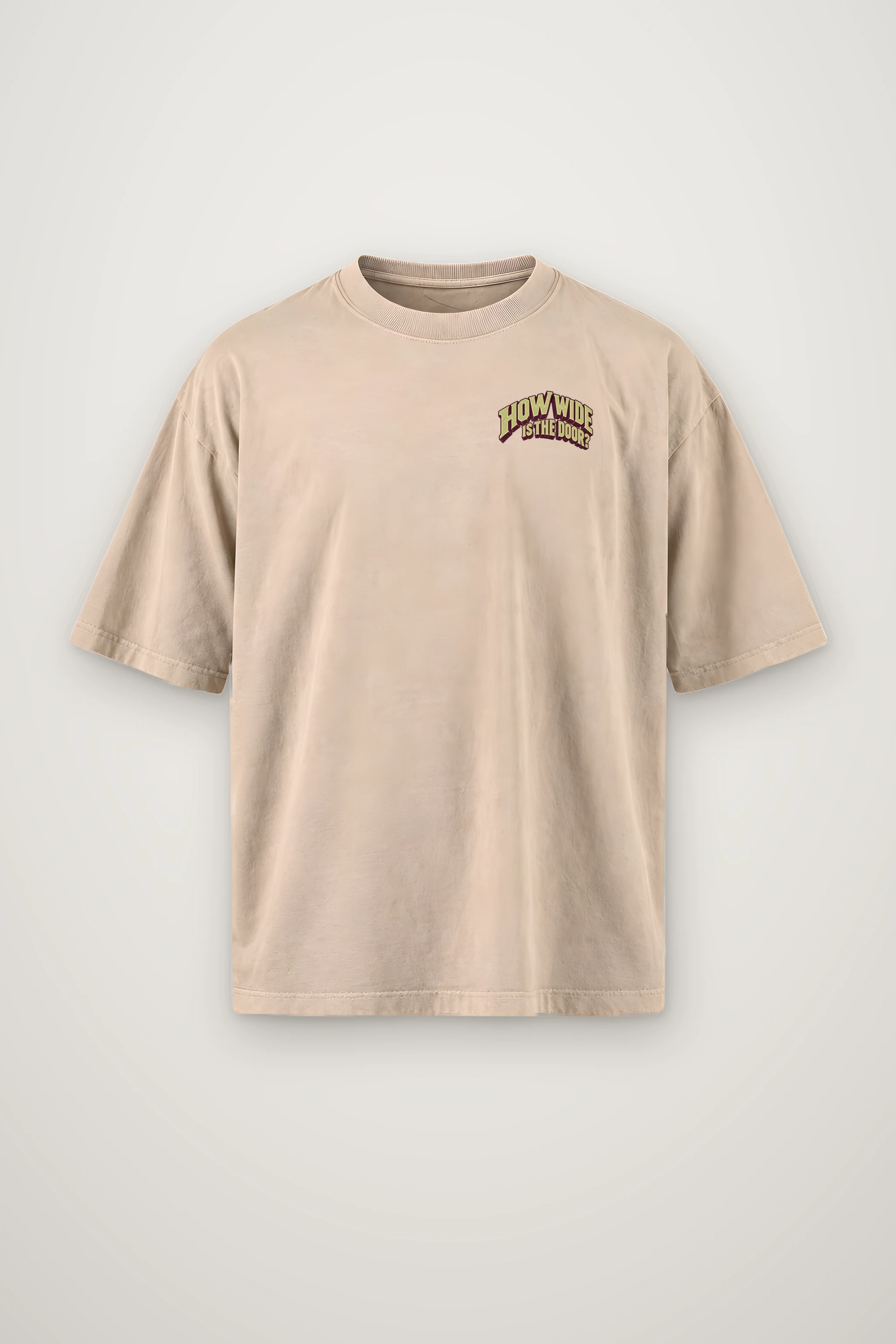 "How Wide Is The Door" Men's Oversized Heavyweight Crewneck T-Shirt