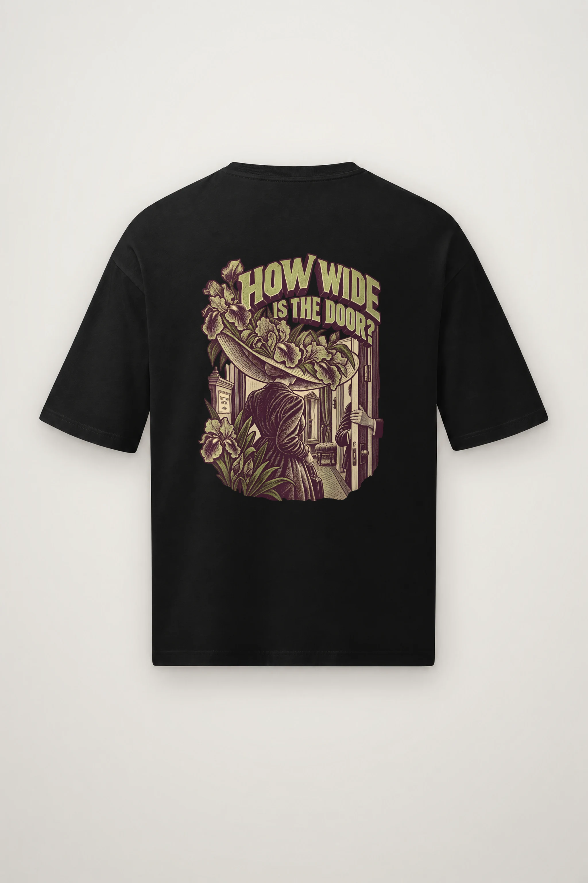 "How Wide Is The Door" Men's Oversized Heavyweight Crewneck T-Shirt