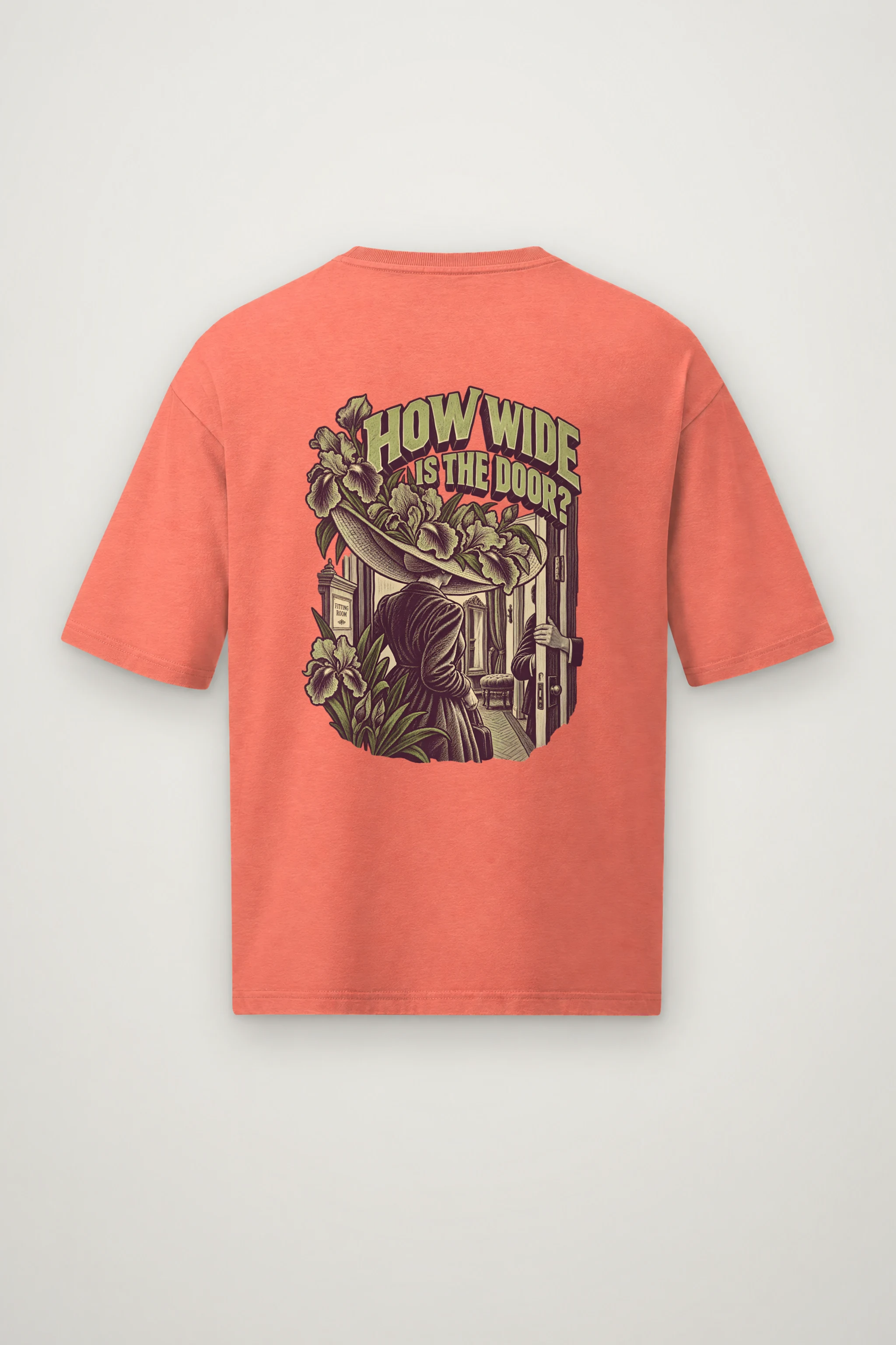 "How Wide Is The Door" Men's Oversized Heavyweight Crewneck T-Shirt