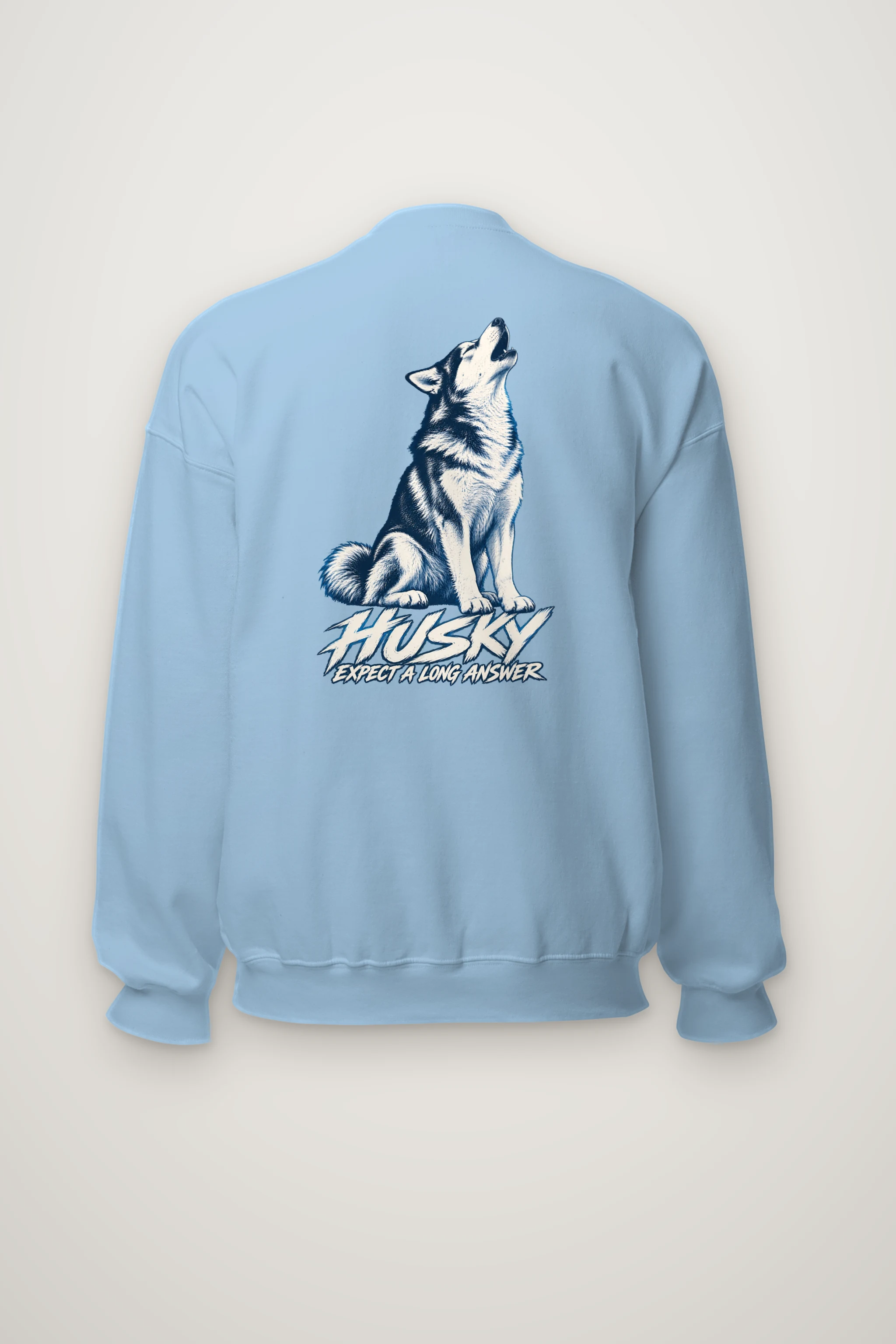"Husky Expect a Long Answer" Heavy Blend Unisex Crewneck Sweatshirt
