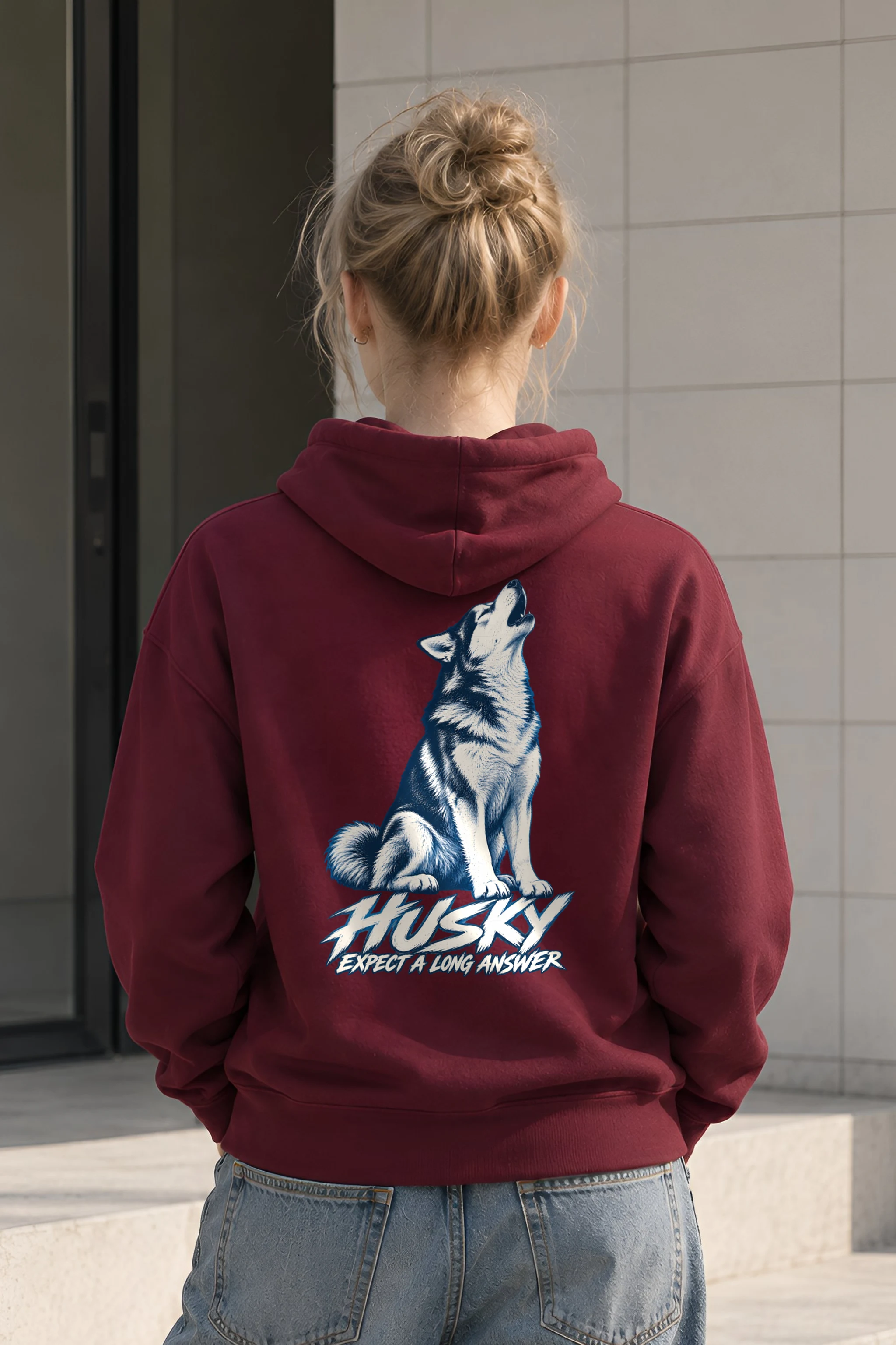 "Husky Expect a Long Answer" Heavy Blend Unisex Pullover Hoodie