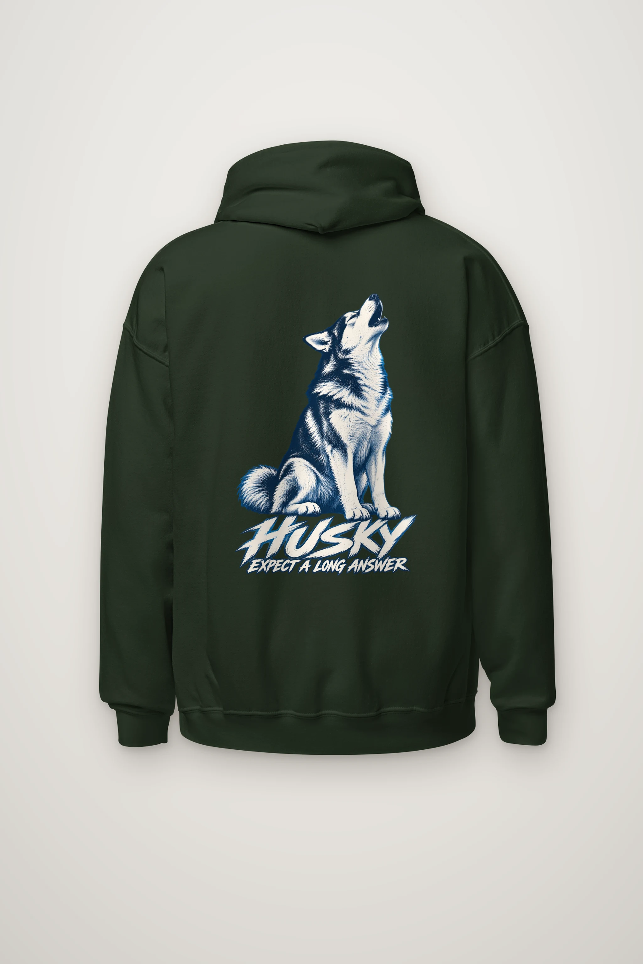 "Husky Expect a Long Answer" Heavy Blend Unisex Pullover Hoodie