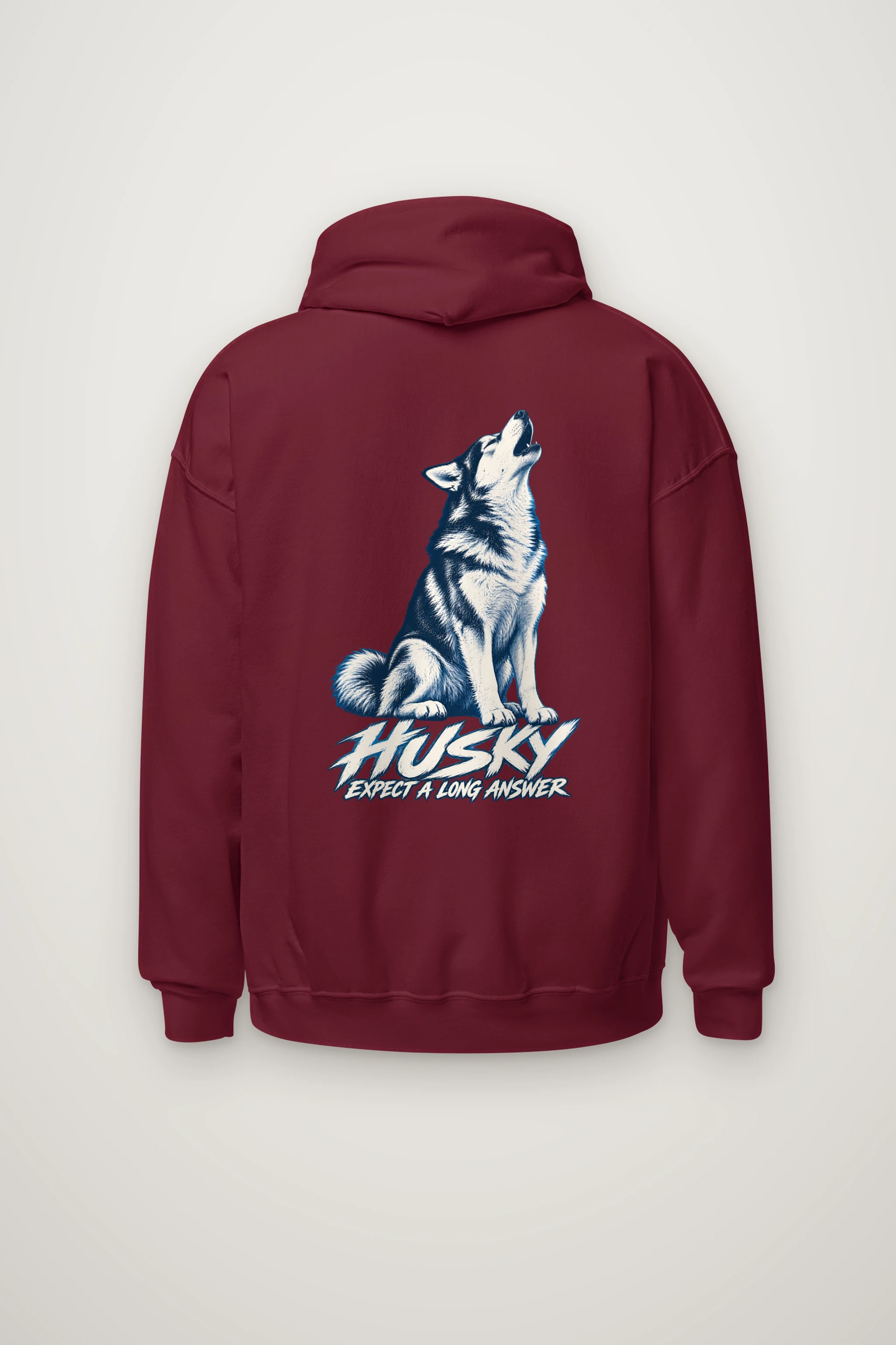 "Husky Expect a Long Answer" Heavy Blend Unisex Pullover Hoodie
