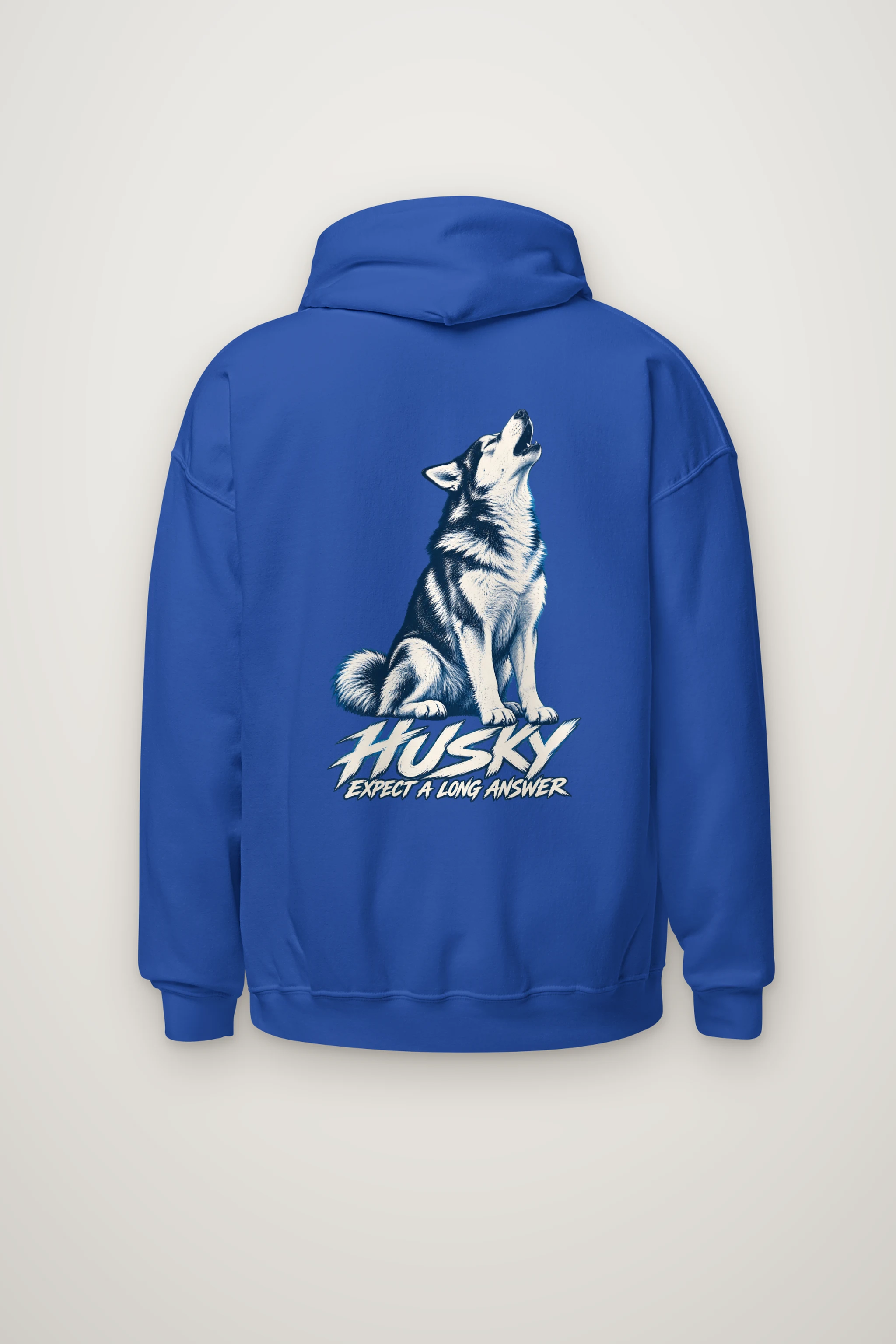 "Husky Expect a Long Answer" Heavy Blend Unisex Pullover Hoodie