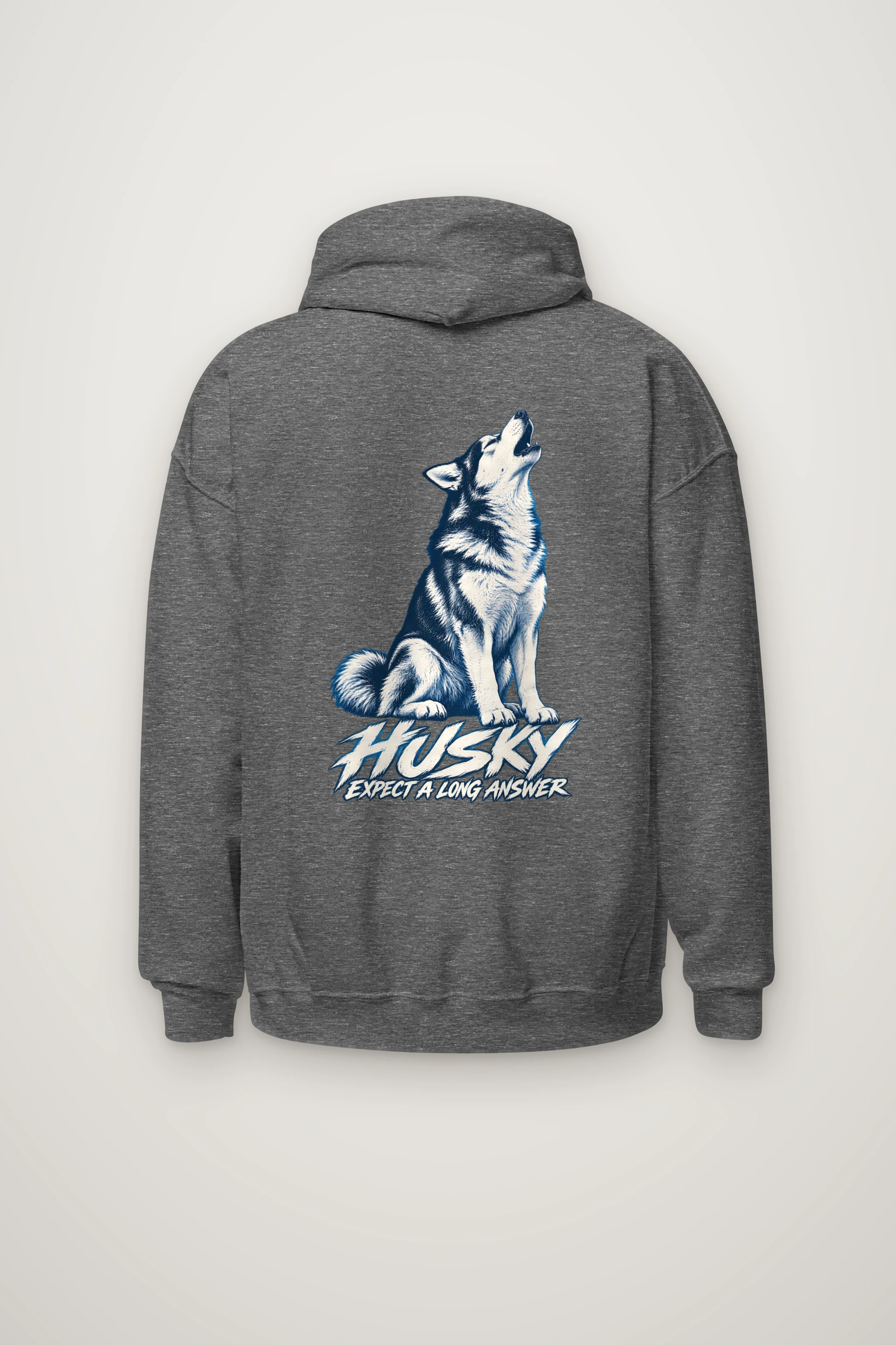 "Husky Expect a Long Answer" Heavy Blend Unisex Pullover Hoodie