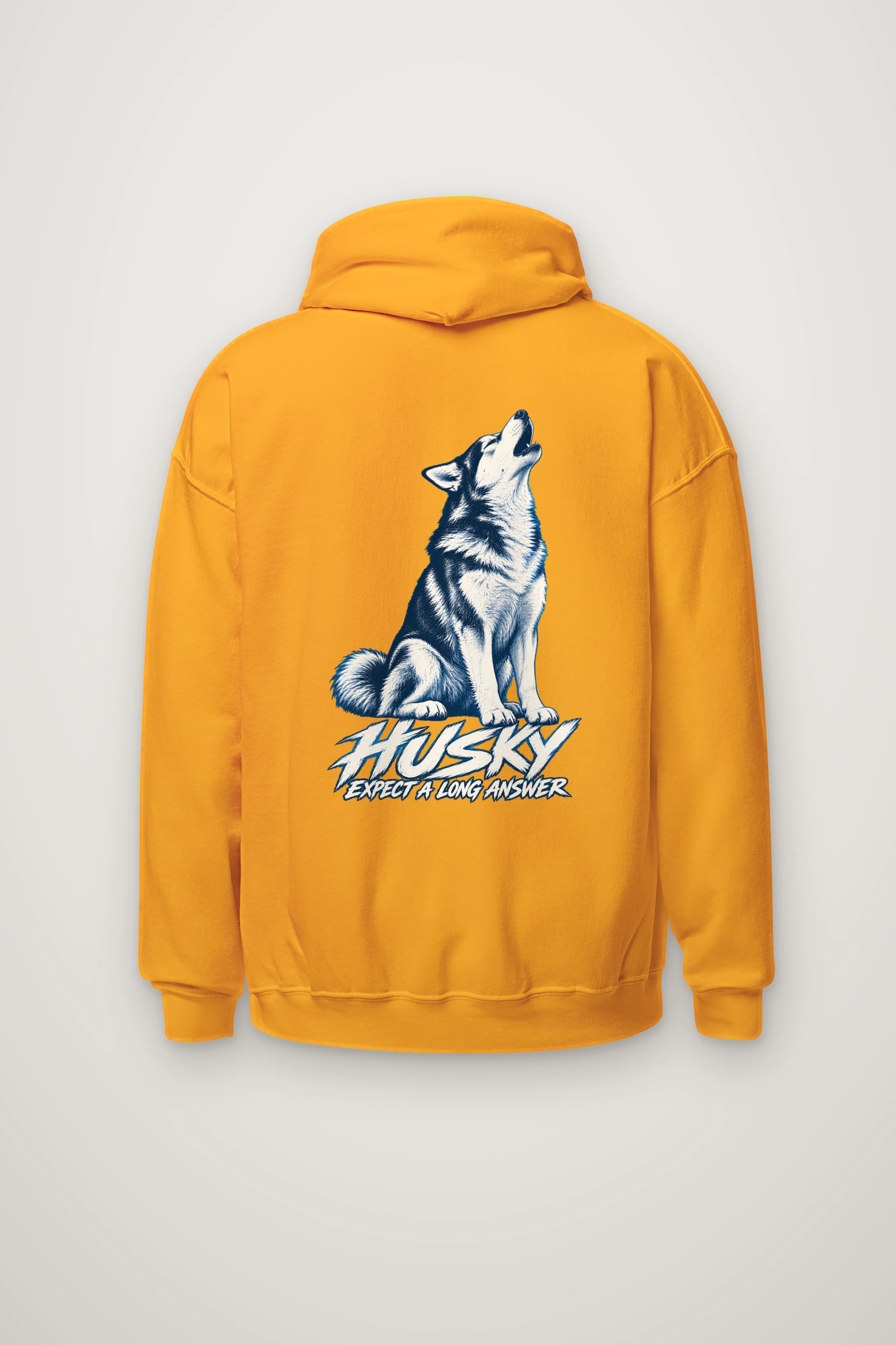 "Husky Expect a Long Answer" Heavy Blend Unisex Pullover Hoodie