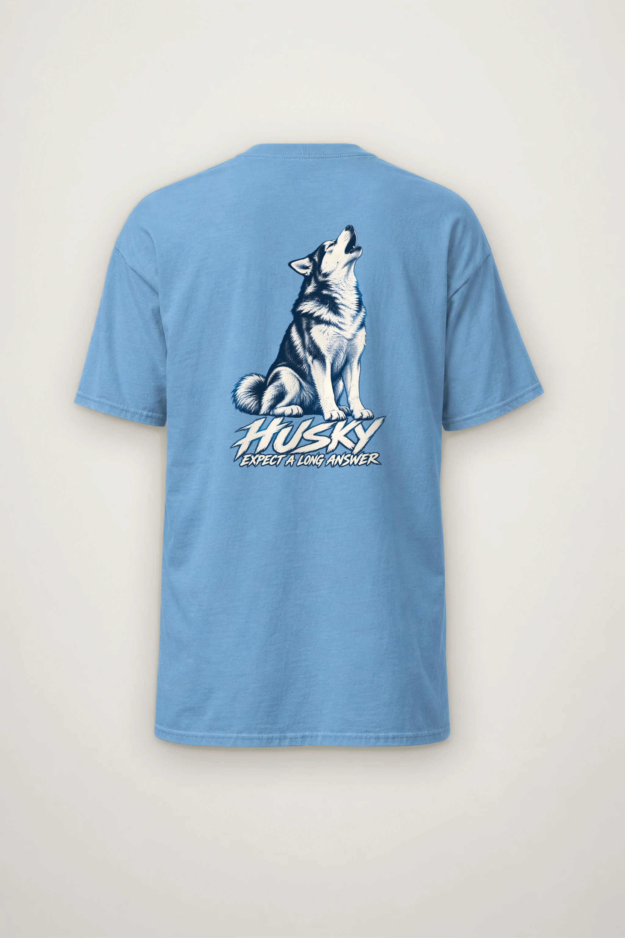 "Husky Expect a Long Answer" Heavyweight Unisex Crewneck T-shirt