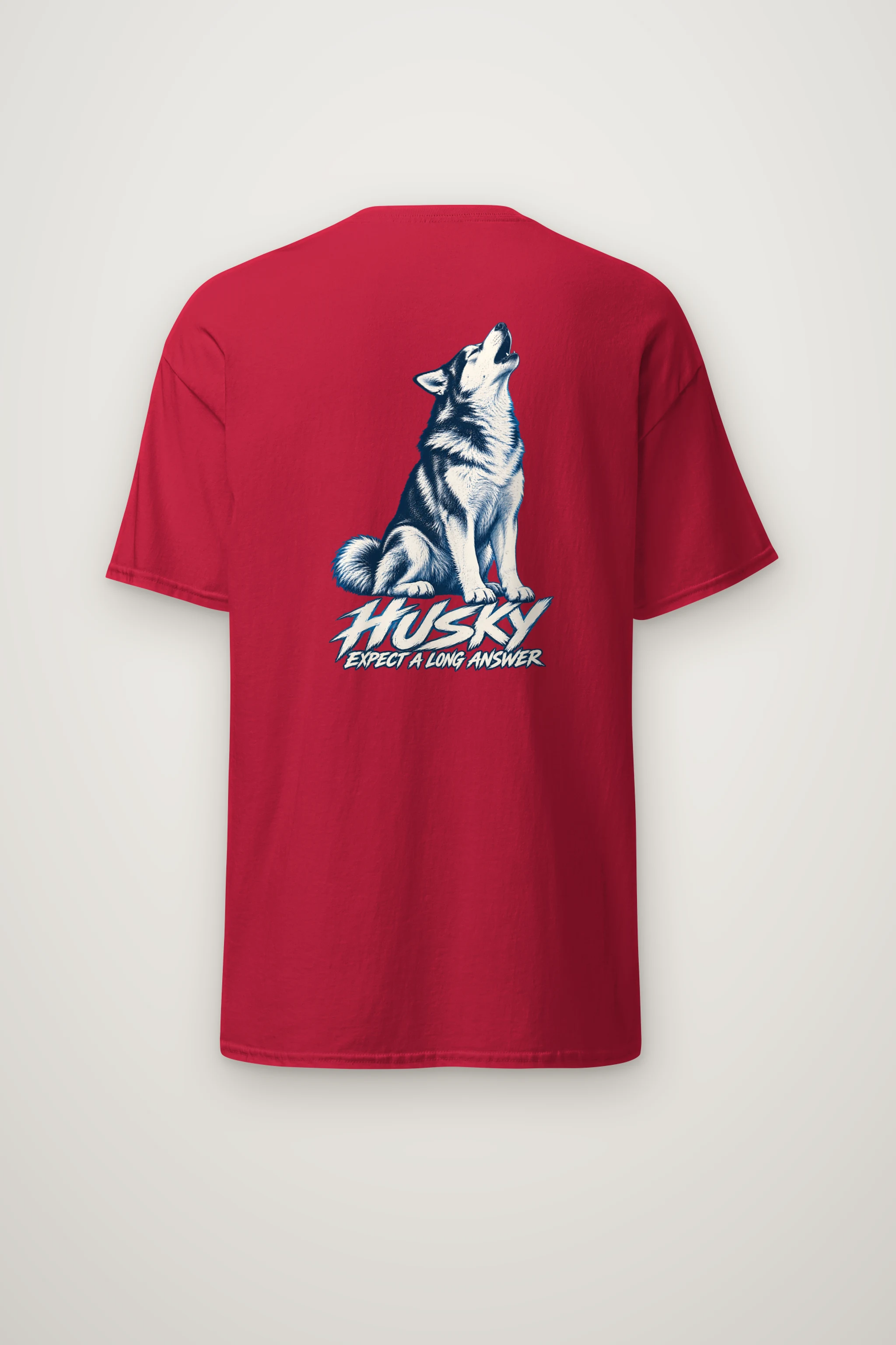 "Husky Expect a Long Answer" Heavyweight Unisex Crewneck T-shirt