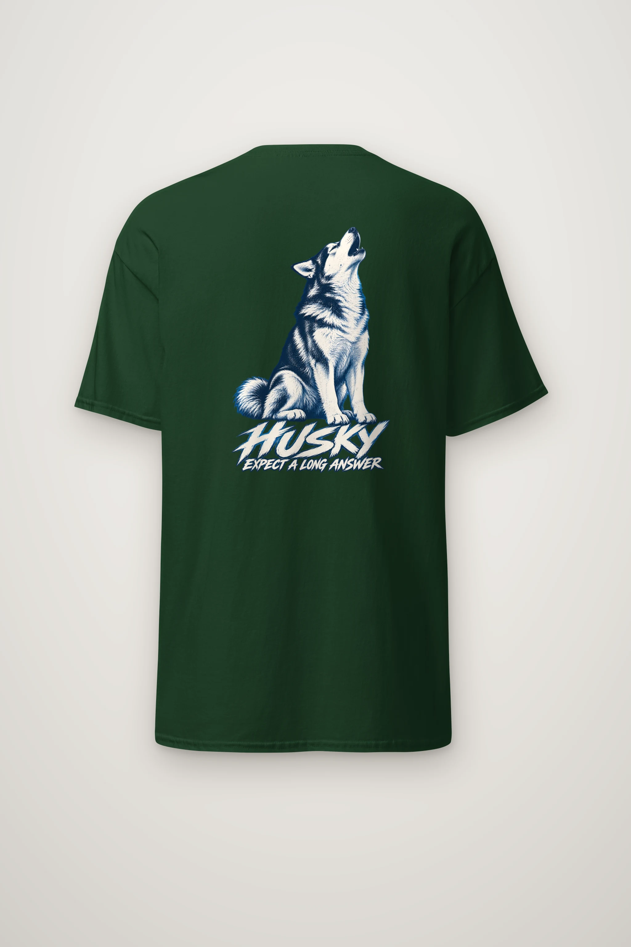 "Husky Expect a Long Answer" Heavyweight Unisex Crewneck T-shirt