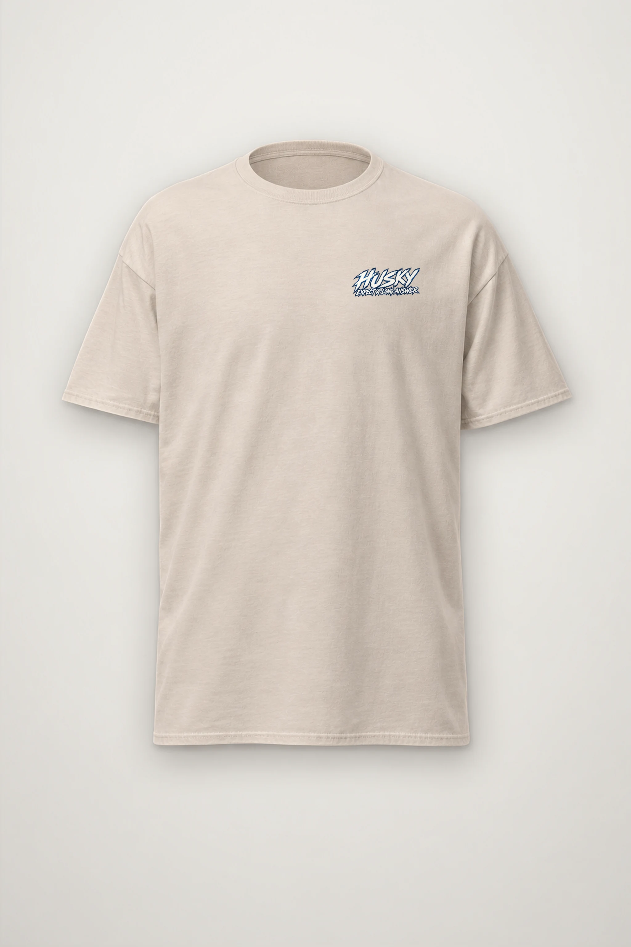 "Husky Expect a Long Answer" Heavyweight Unisex Crewneck T-shirt