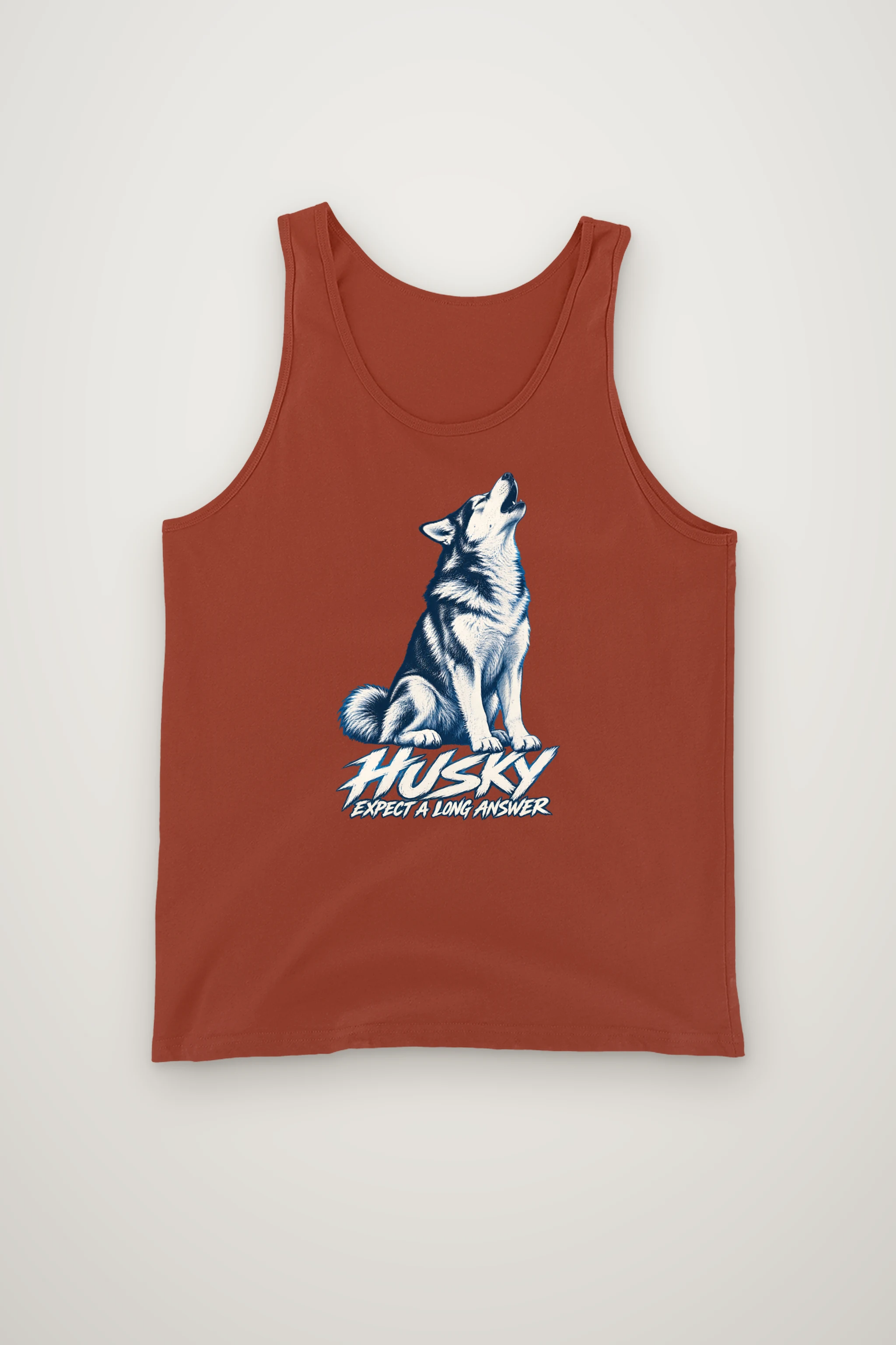 "Husky Expect a Long Answer" Unisex Jersey Tank
