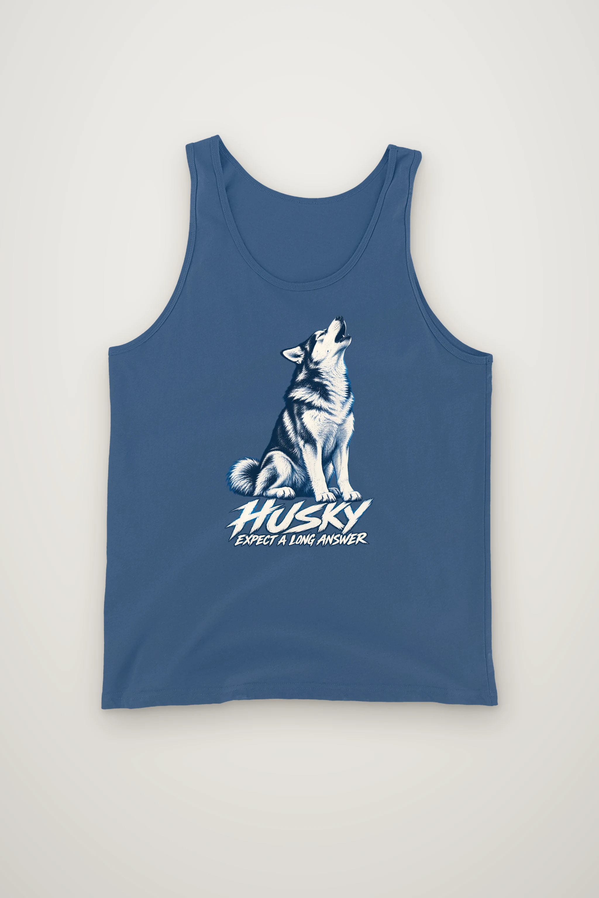 "Husky Expect a Long Answer" Unisex Jersey Tank