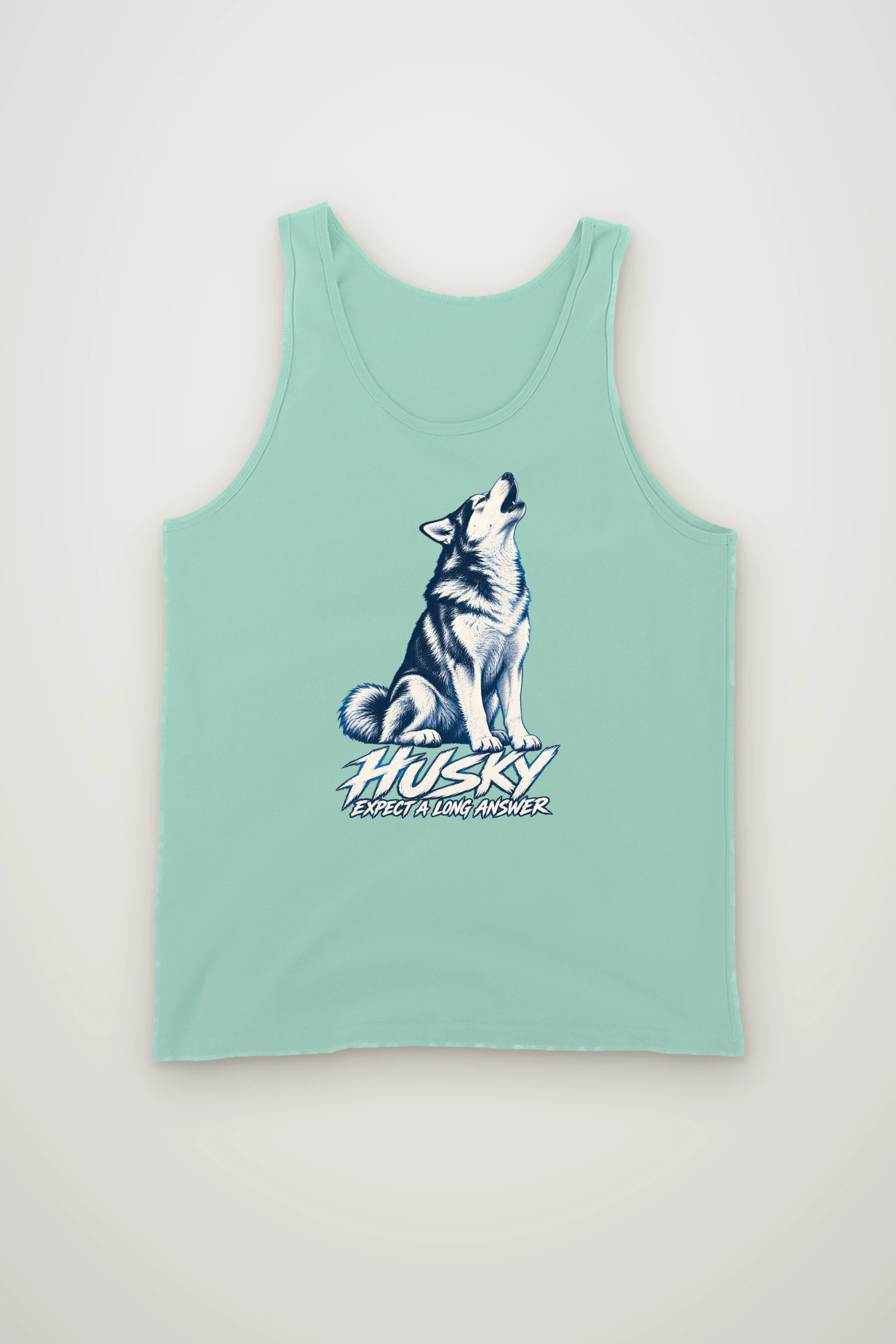 "Husky Expect a Long Answer" Unisex Jersey Tank