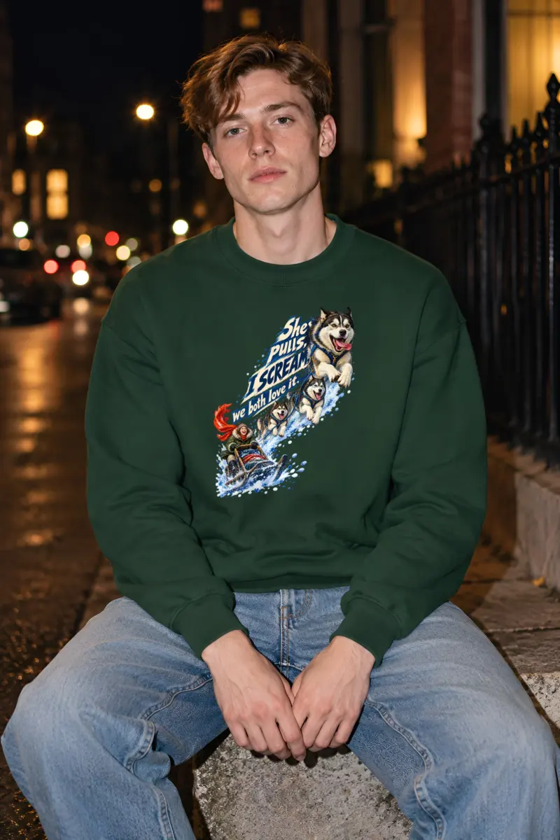 “Husky Sled Ride” Unisex Crewneck Sweatshirt