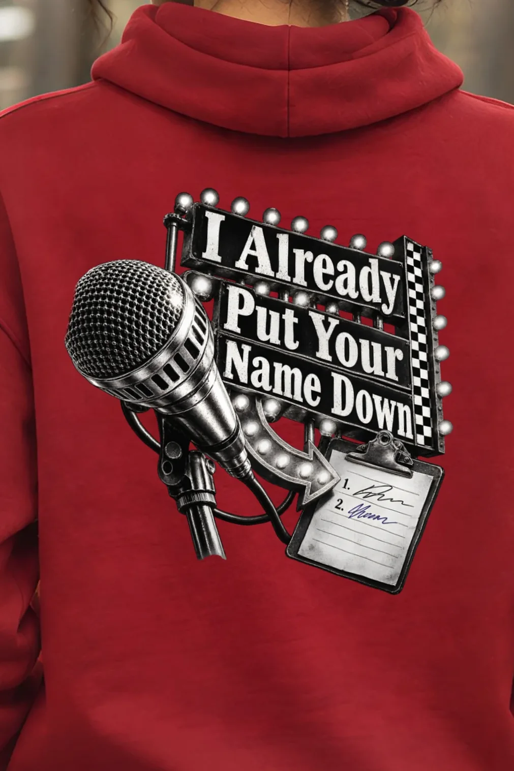 "I Already Put Your Name Down" Heavy Blend Unisex Pullover Hoodie - the graphic up close