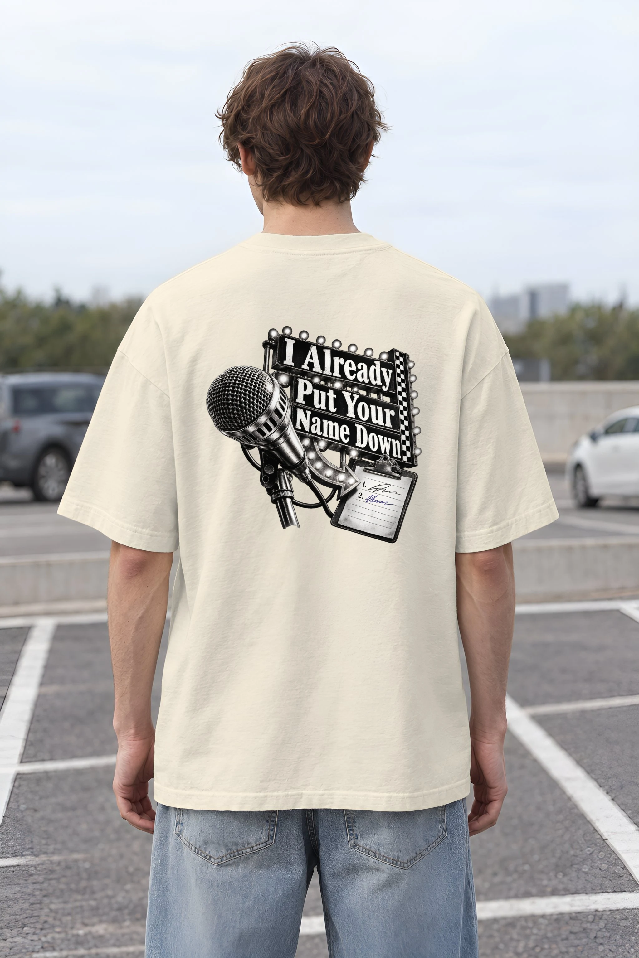 "I Already Put Your Name Down" Unisex Oversized Heavyweight Crewneck T-Shirt