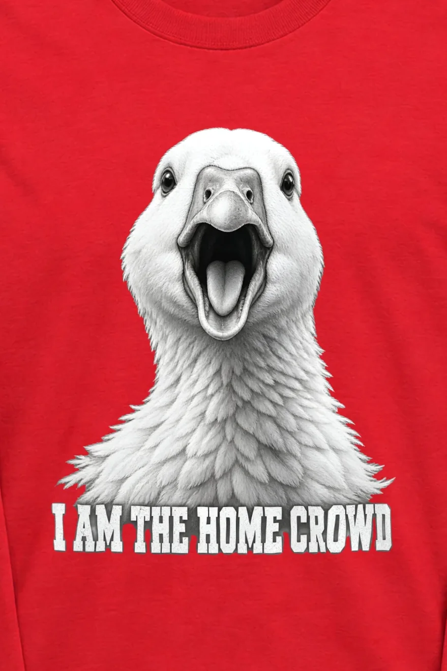 "I Am the Home Crowd" Unisex Longsleeve T-shirt - the graphic up close