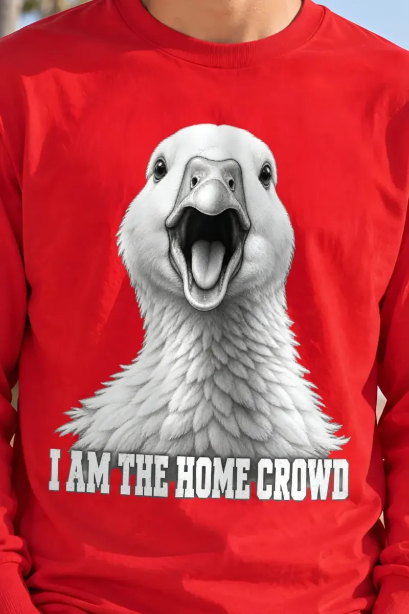 "I Am the Home Crowd" Unisex Longsleeve T-shirt - the graphic up close