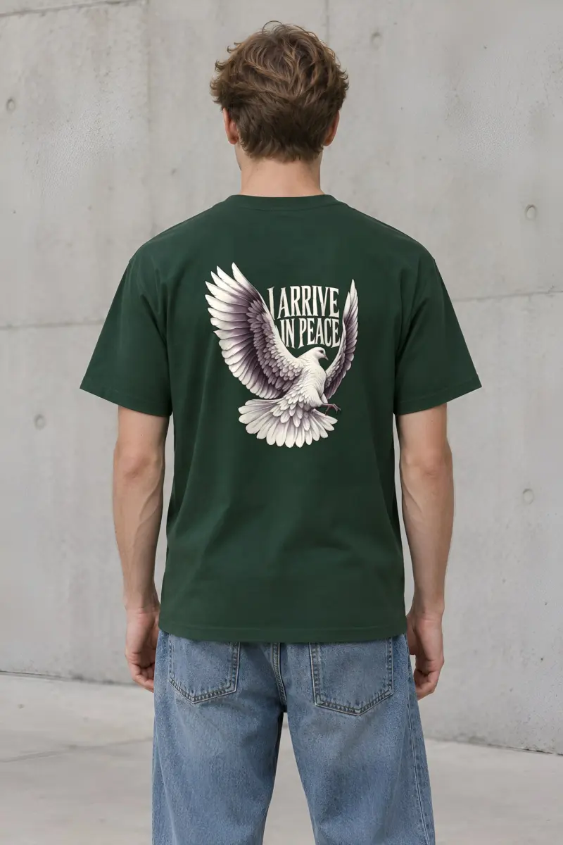 “I Arrive in Peace” Heavyweight Unisex Crewneck T-shirt