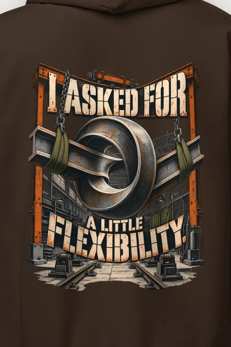"I Asked For A Little Flexibility" Heavy Blend Unisex Pullover Hoodie - the graphic up close
