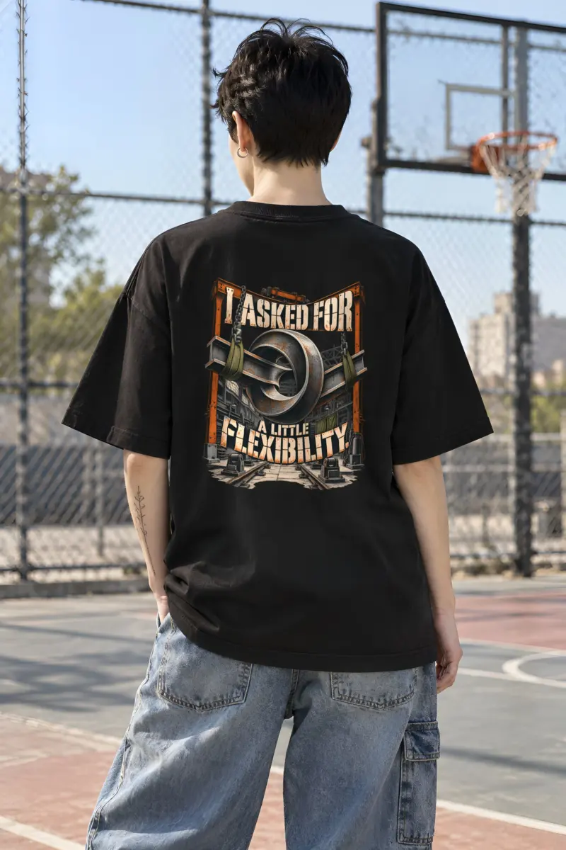 "I Asked for a Little Flexibility" Unisex Oversized Heavyweight Crewneck T-Shirt