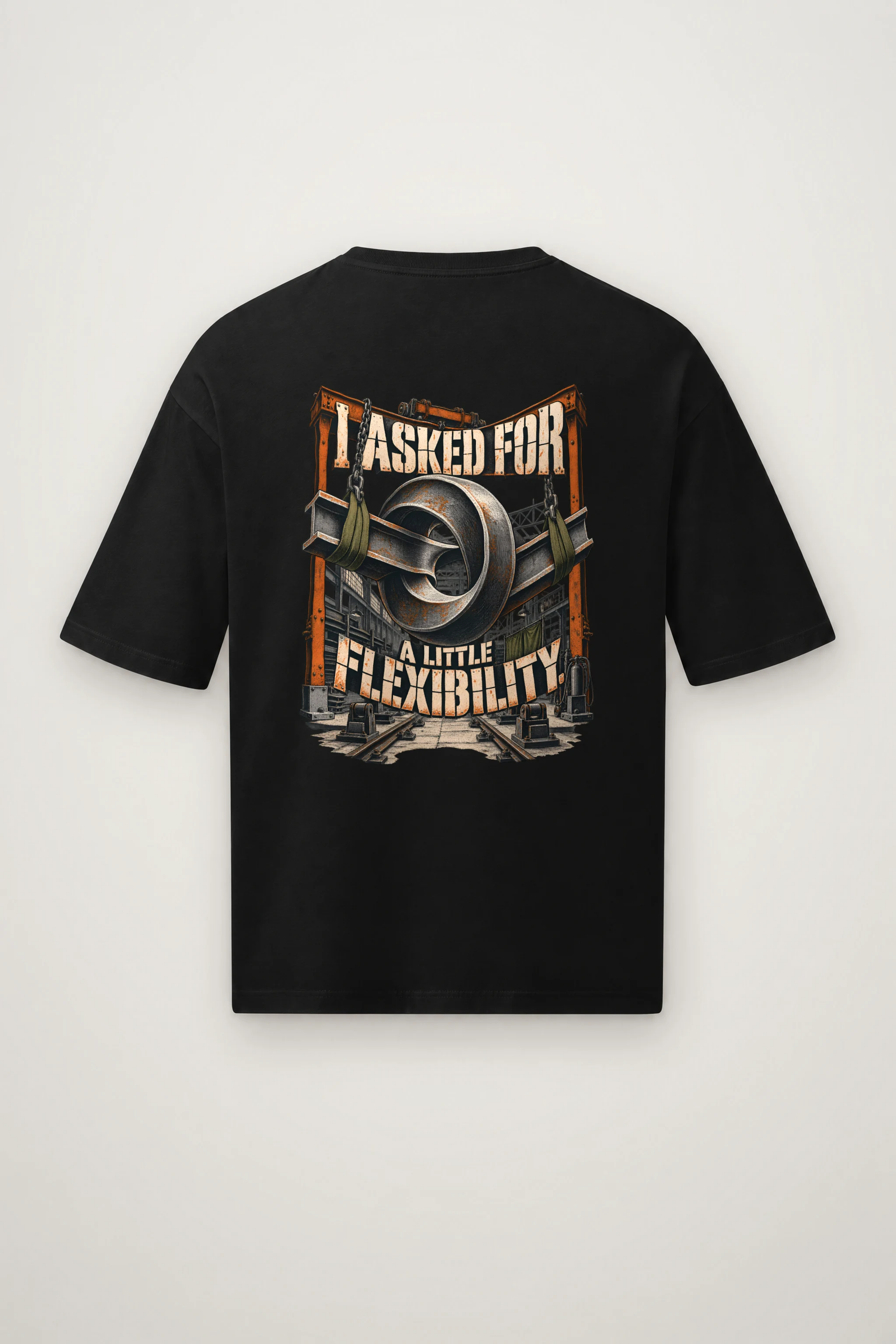 "I Asked for a Little Flexibility" Men's Oversized Heavyweight Crewneck T-Shirt