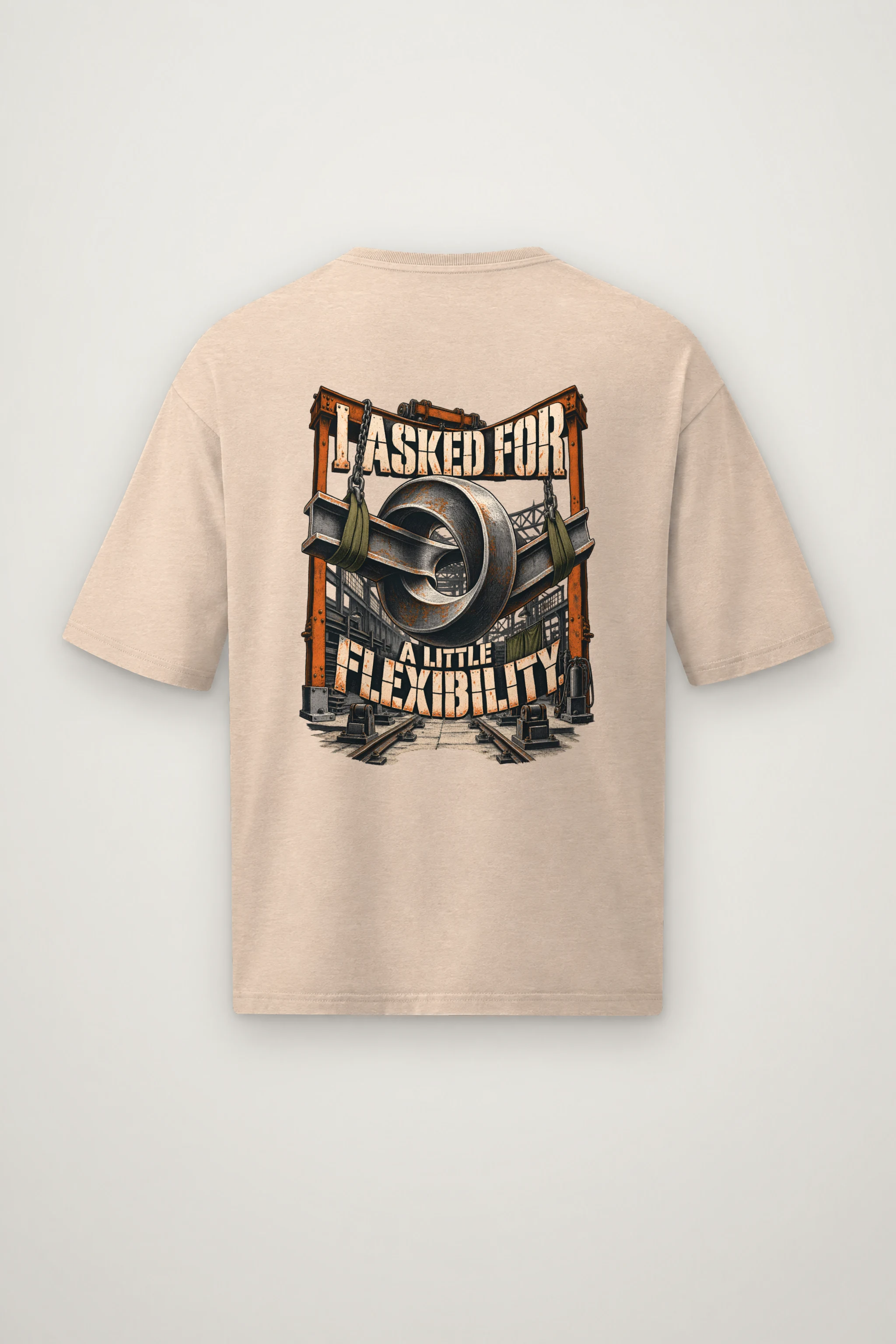 "I Asked for a Little Flexibility" Men's Oversized Heavyweight Crewneck T-Shirt