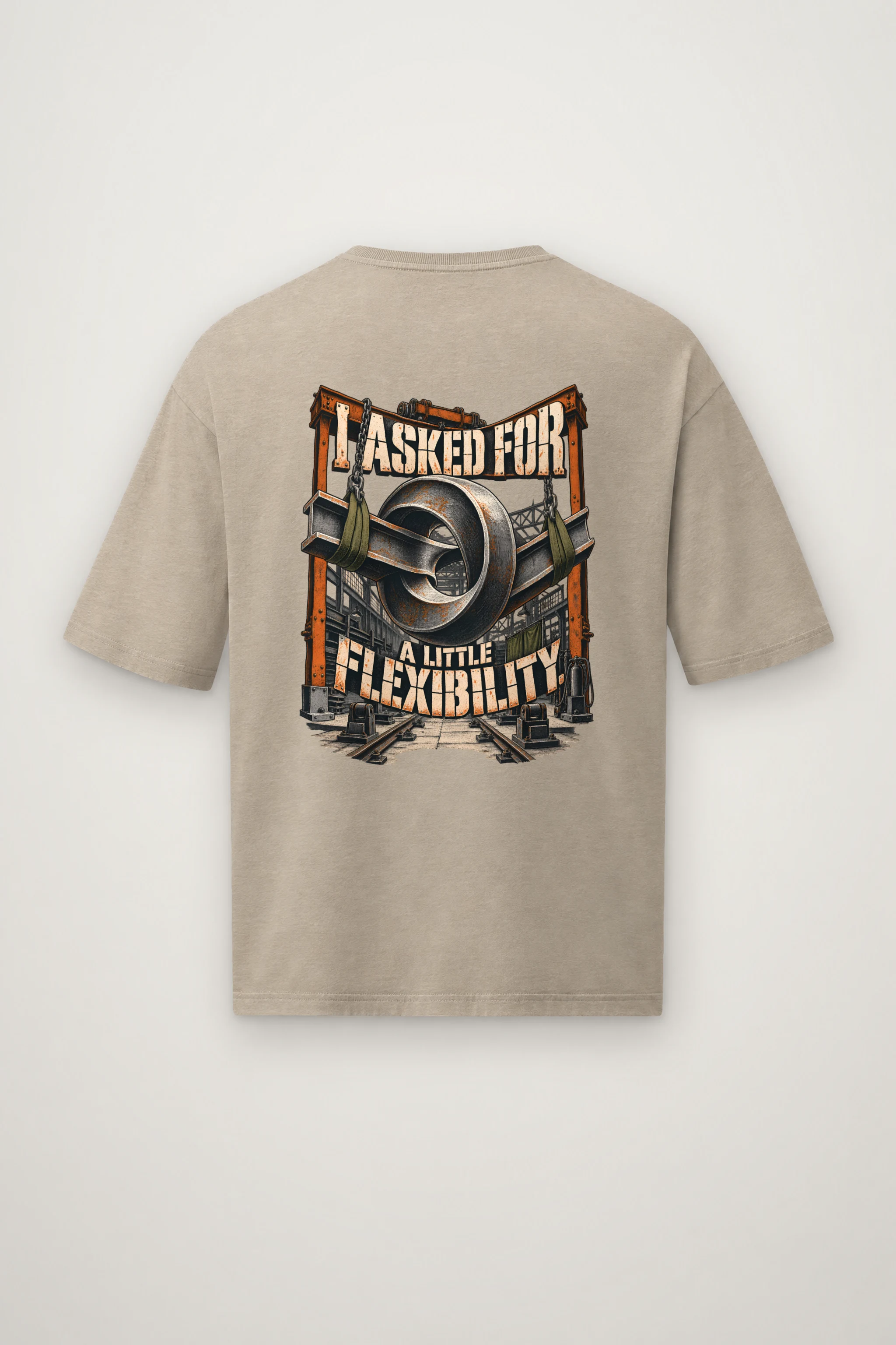 "I Asked for a Little Flexibility" Men's Oversized Heavyweight Crewneck T-Shirt