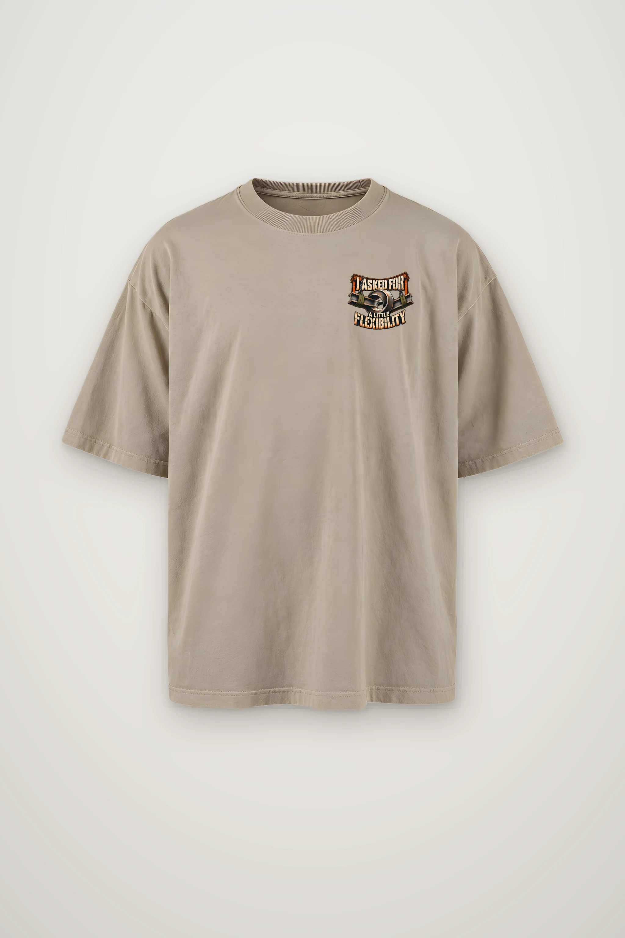 "I Asked for a Little Flexibility" Men's Oversized Heavyweight Crewneck T-Shirt