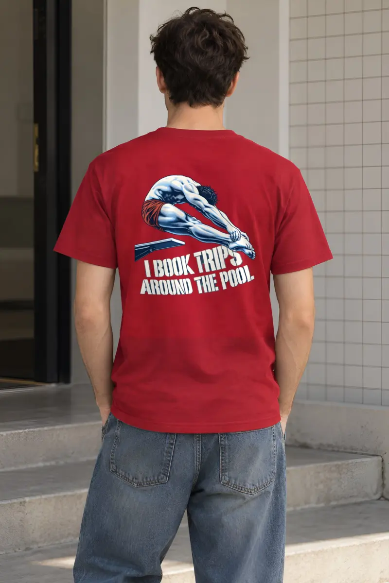 “I Book Trips Around the Pool” Heavyweight Unisex Crewneck T-shirt