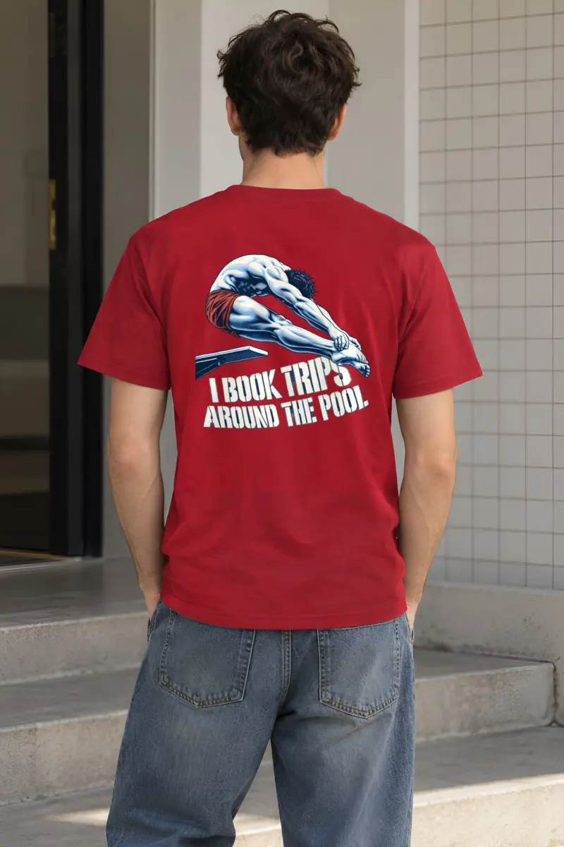“I Book Trips Around the Pool” Heavyweight Unisex Crewneck T-shirt