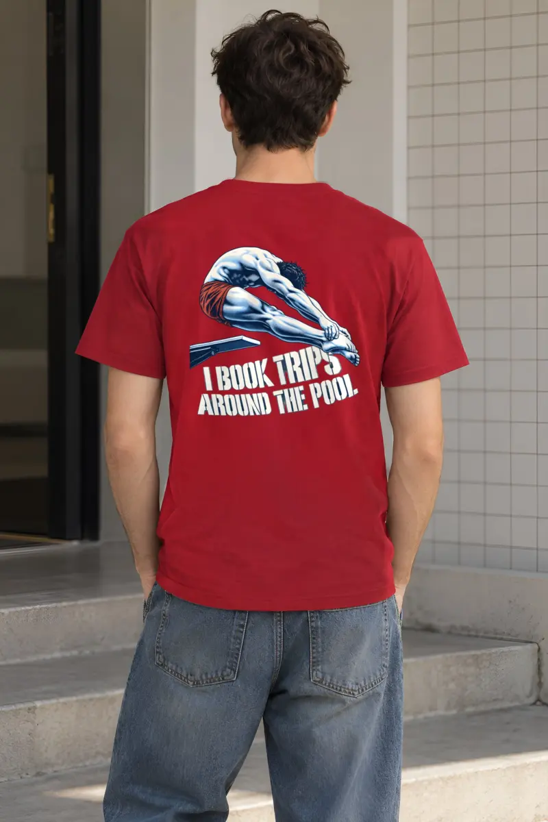 “I Book Trips Around the Pool” Heavyweight Unisex Crewneck T-shirt