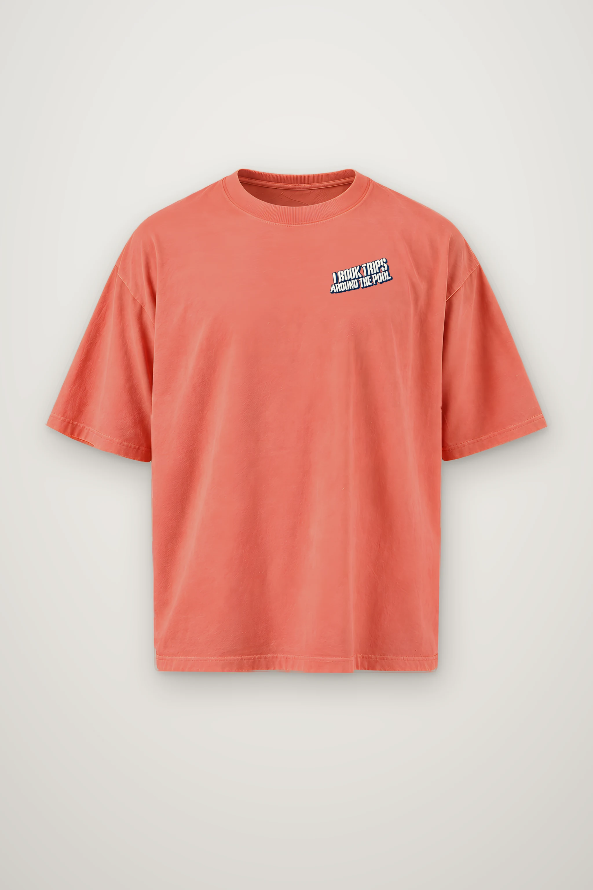 "I Book Trips Around the Pool" Men's Oversized Heavyweight Crewneck T-Shirt