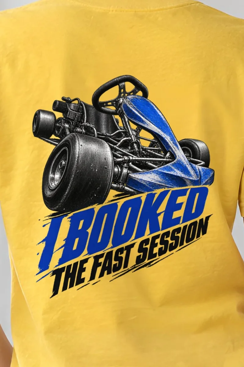 "I Booked The Fast Session" Heavyweight Unisex Crewneck T-shirt - the graphic up close