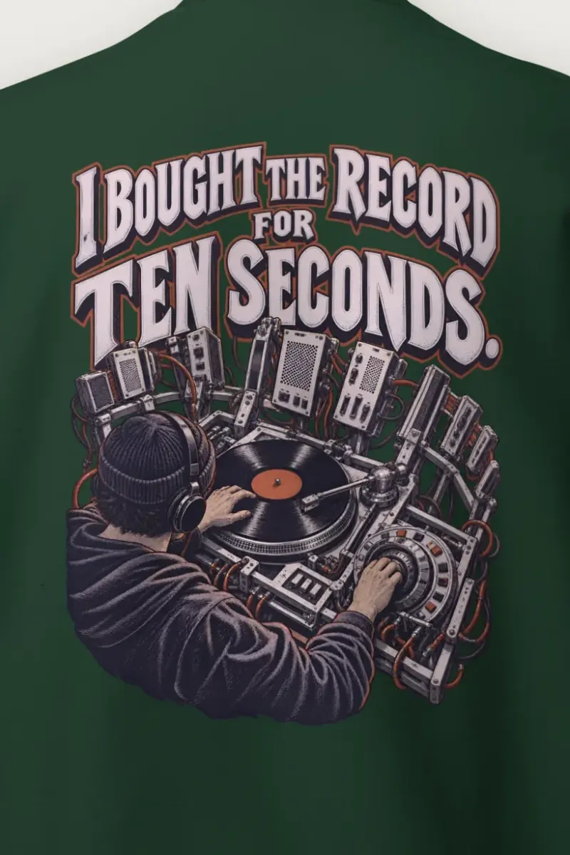 "I Bought The Record For Ten Seconds" Heavy Blend Unisex Crewneck Sweatshirt - the graphic up close