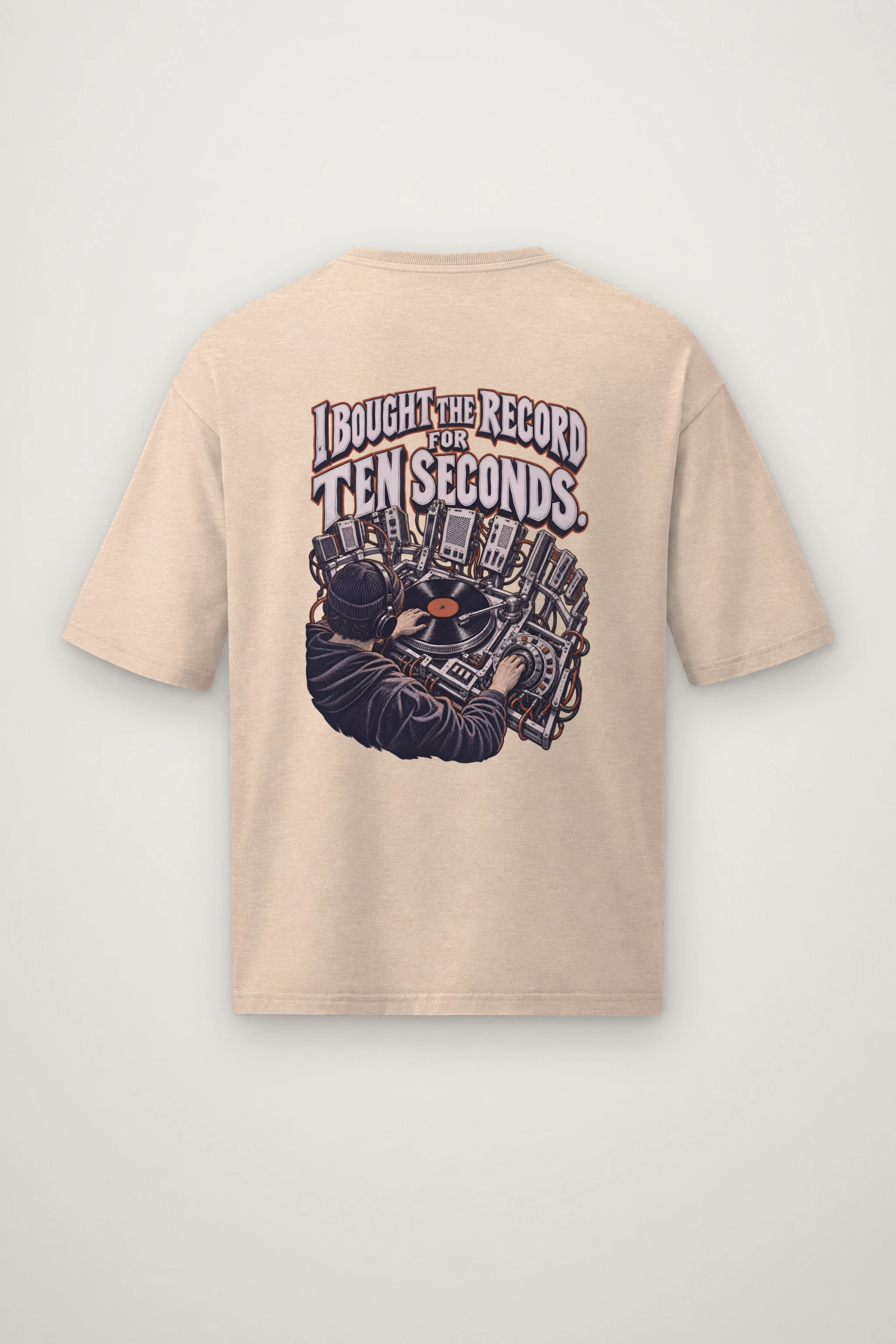 "I Bought the Record for Ten Seconds" Men's Oversized Heavyweight Crewneck T-Shirt