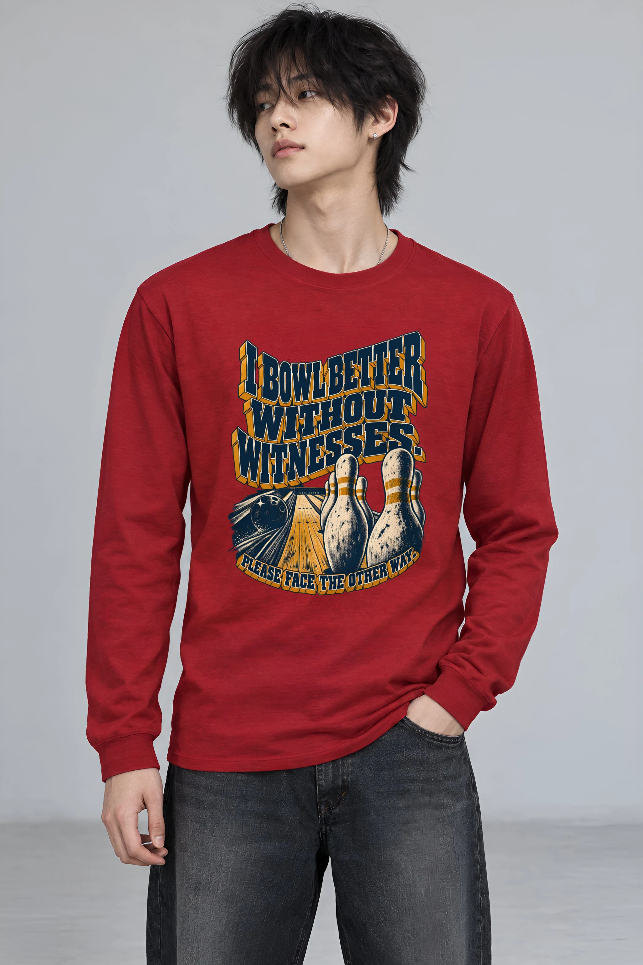 "I Bowl Better Without Witnesses" Unisex Longsleeve T-shirt