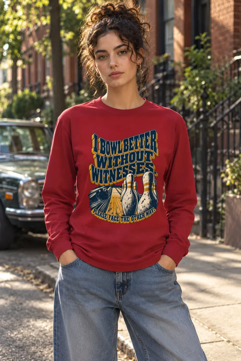 "I Bowl Better Without Witnesses" Unisex Longsleeve T-shirt