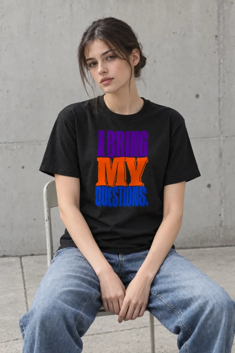 "I Bring My Questions" Heavyweight Unisex Crewneck T-shirt