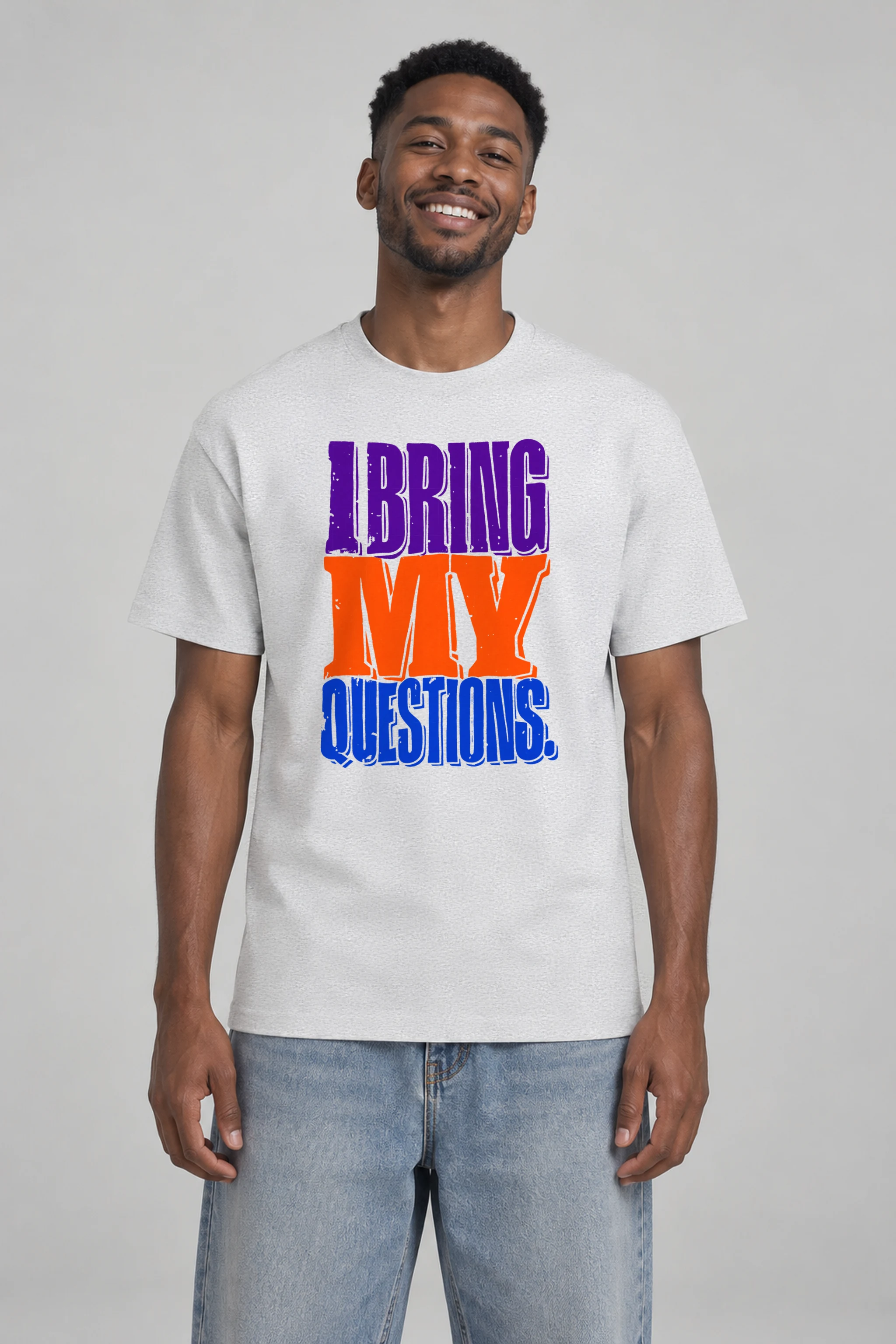 "I Bring My Questions" Heavyweight Unisex Crewneck T-shirt