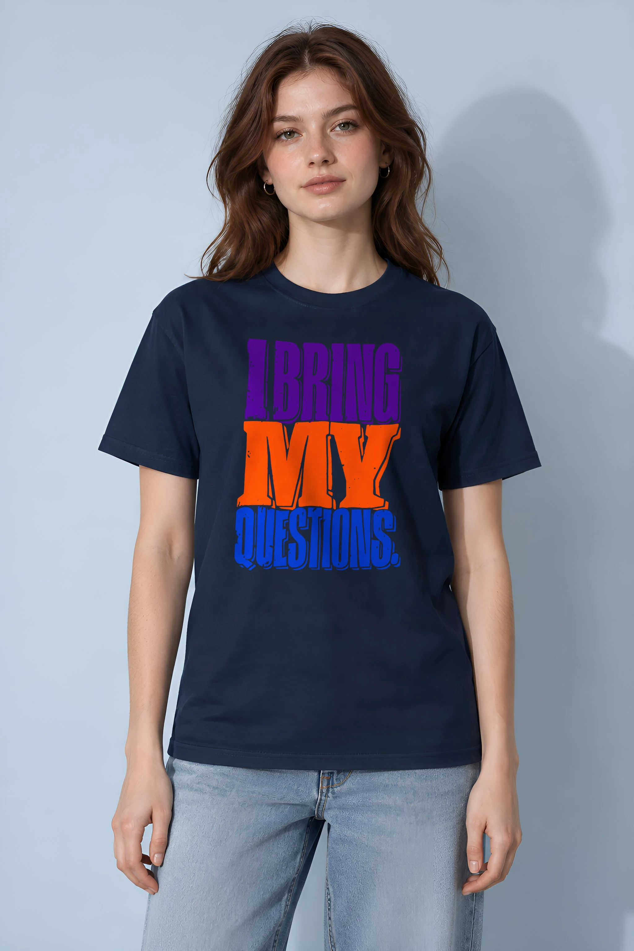"I Bring My Questions" Heavyweight Unisex Crewneck T-shirt