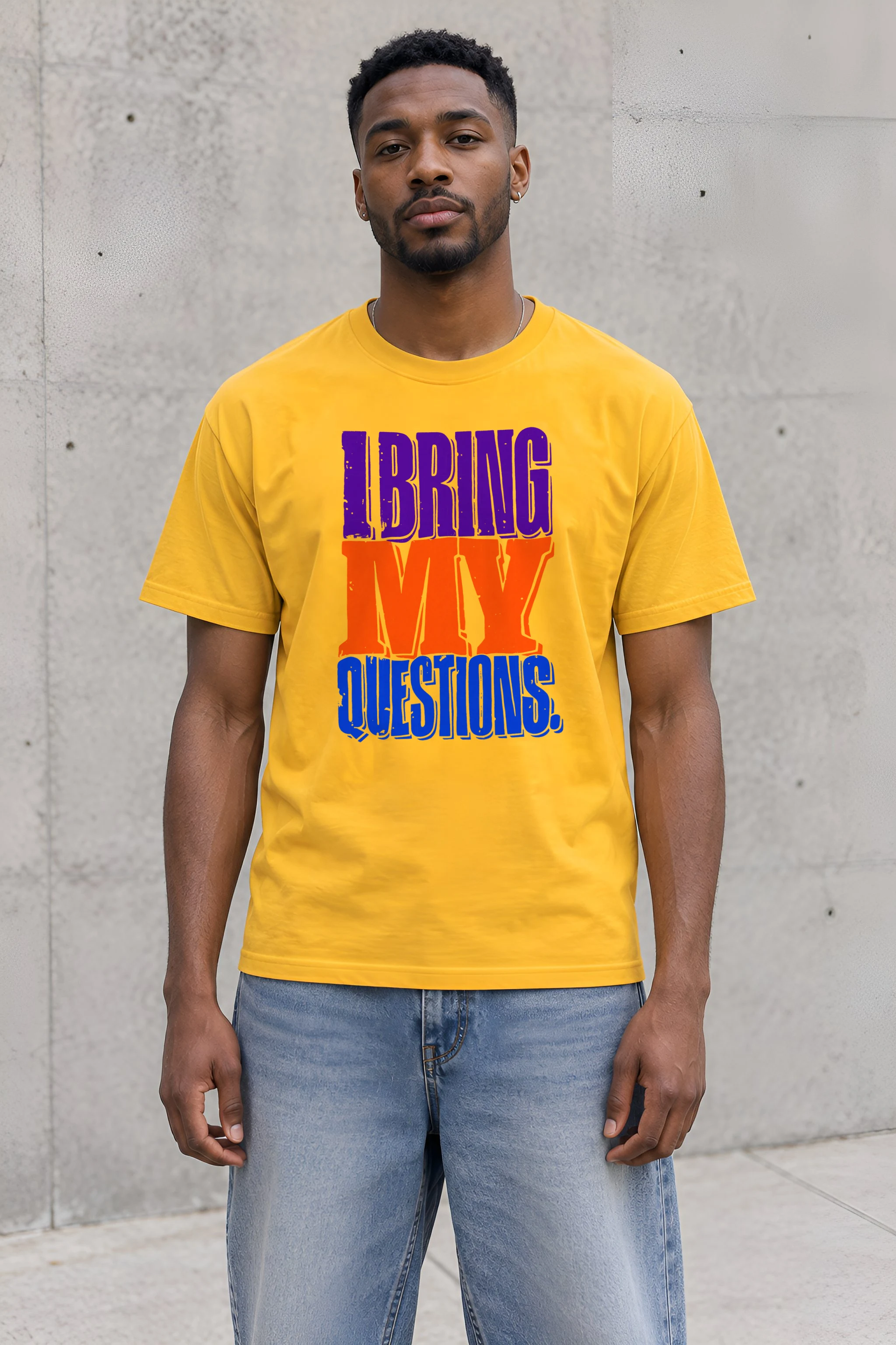 "I Bring My Questions" Heavyweight Unisex Crewneck T-shirt