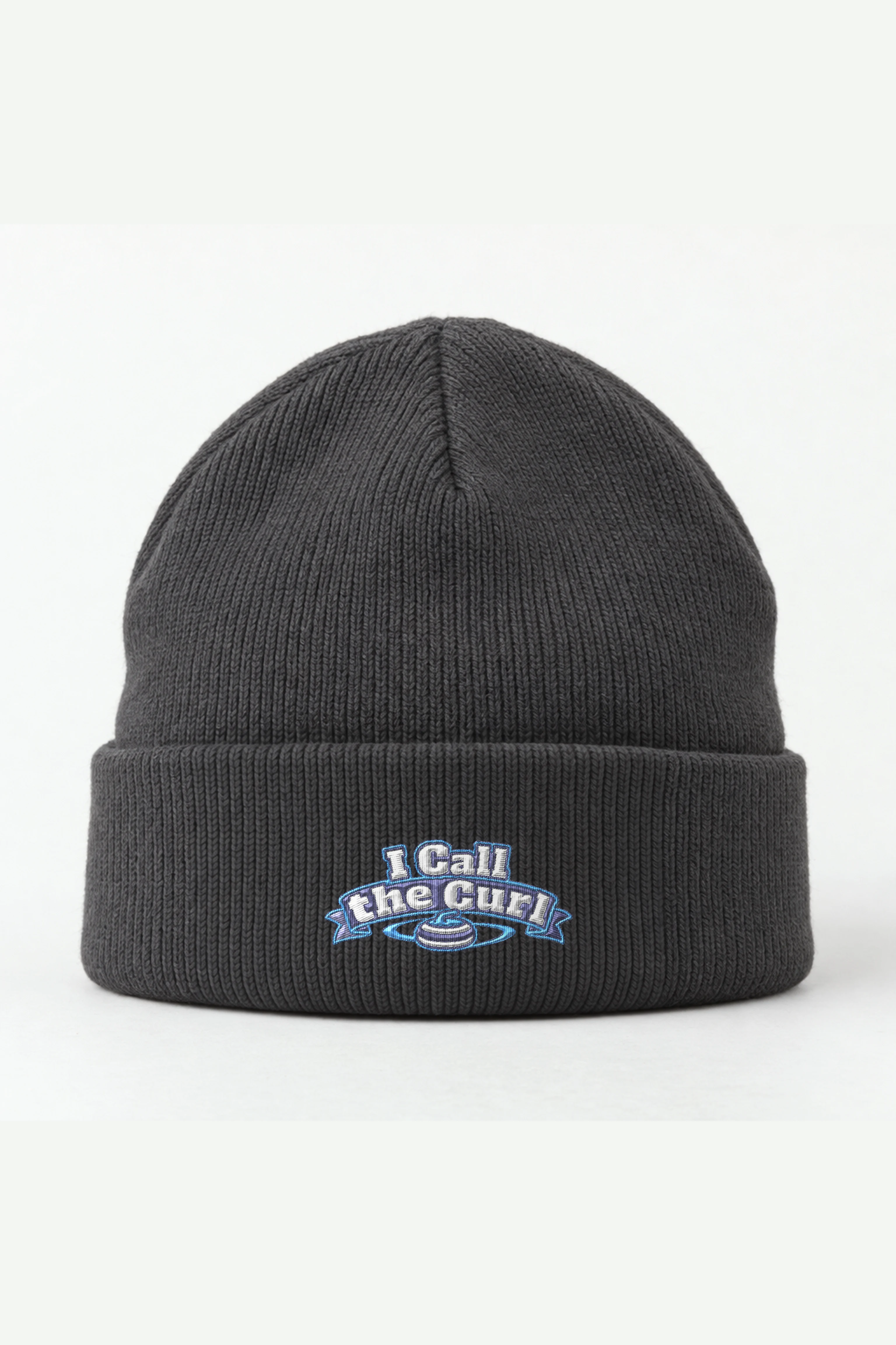 "I Call the Curl" Cuffed Beanie · Embroidered
