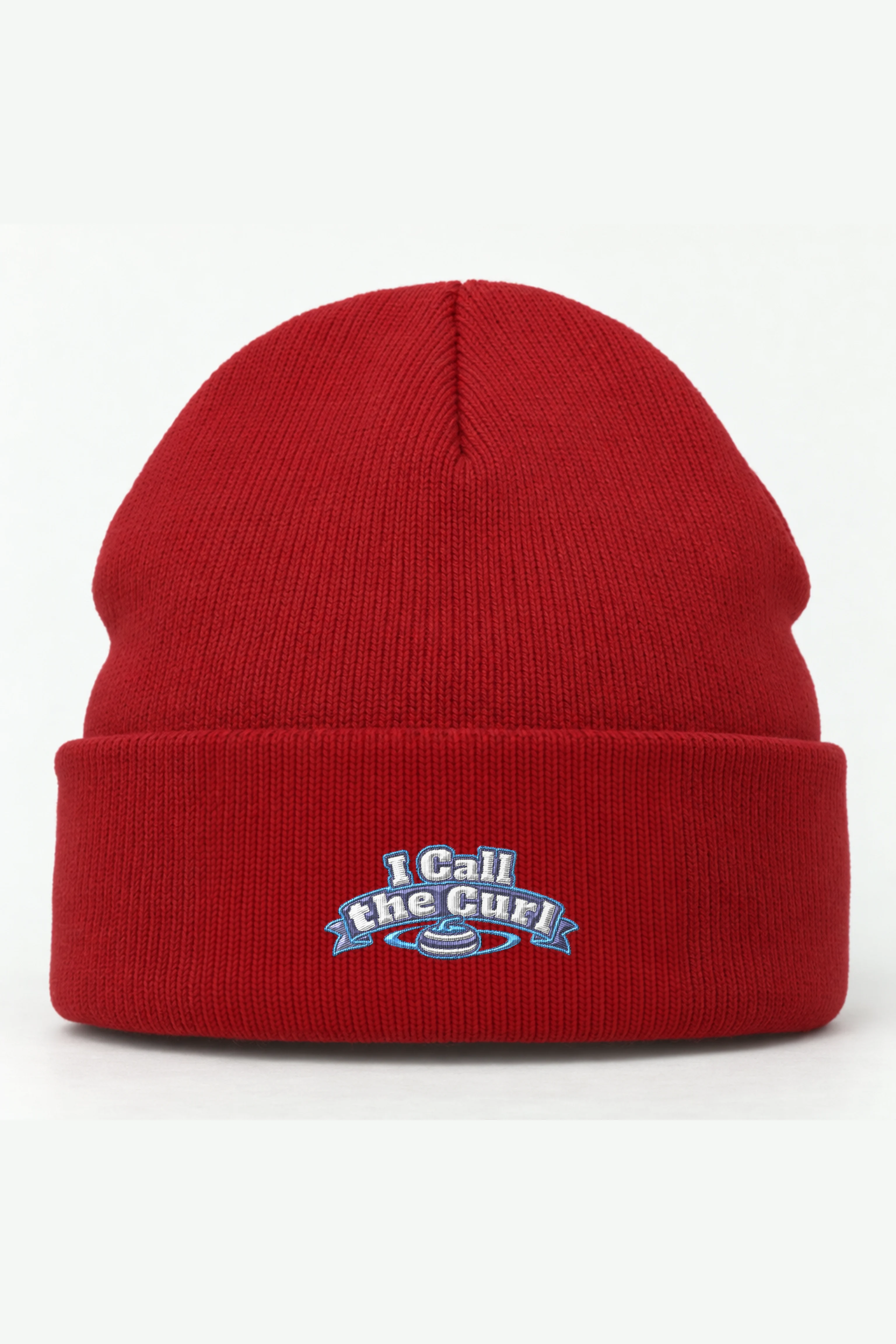 "I Call the Curl" Cuffed Beanie · Embroidered
