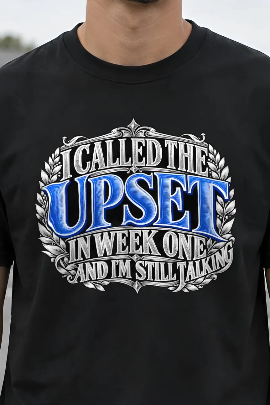 "I Called The Upset" Heavyweight Unisex Crewneck T-shirt - the graphic up close