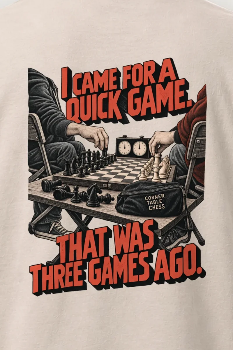 "I Came for a Quick Game" Heavyweight Unisex Crewneck T-shirt - the graphic up close