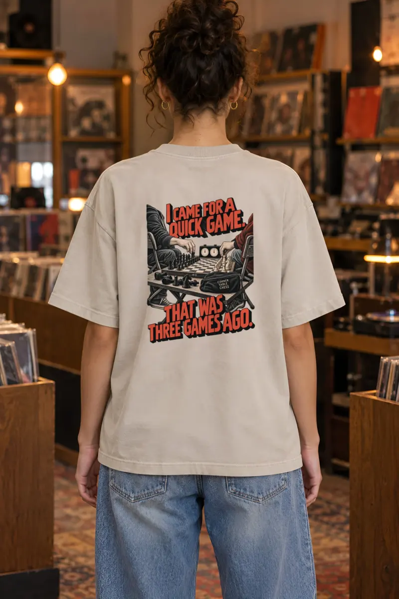 "I Came for a Quick Game" Unisex Oversized Heavyweight Crewneck T-Shirt