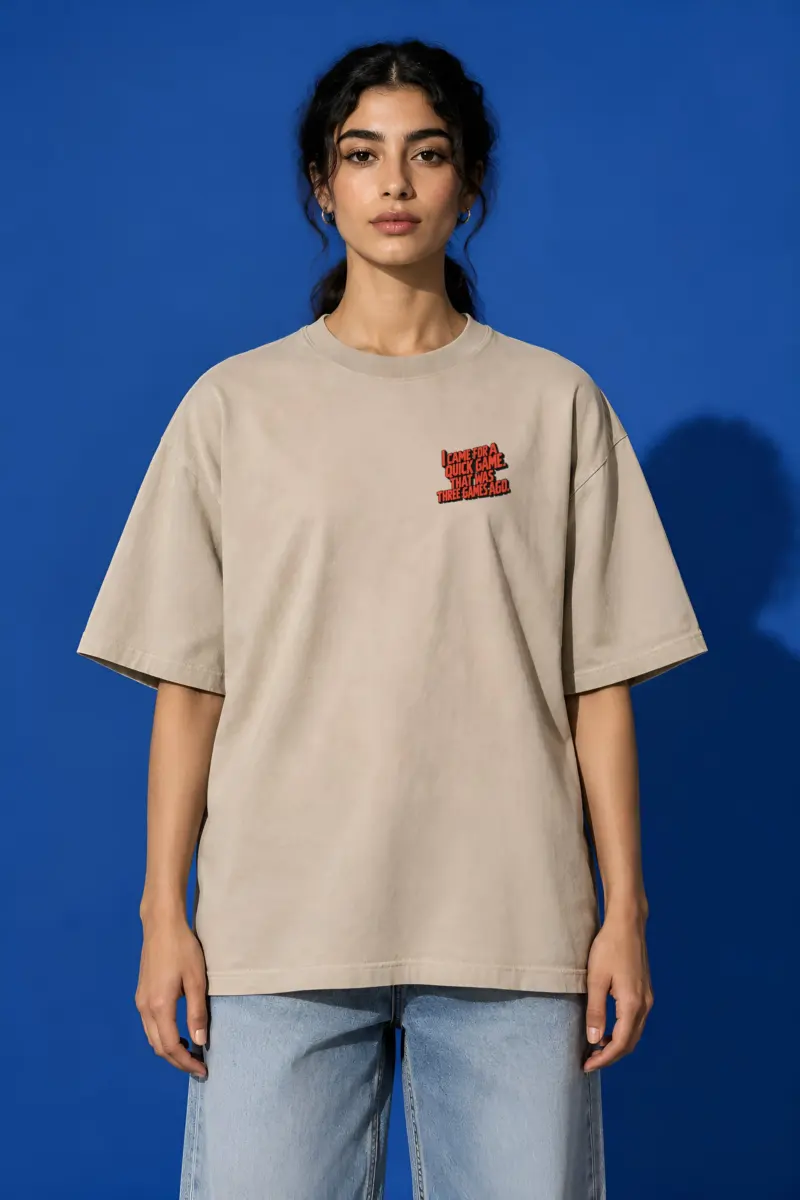 "I Came for a Quick Game" Unisex Oversized Heavyweight Crewneck T-Shirt