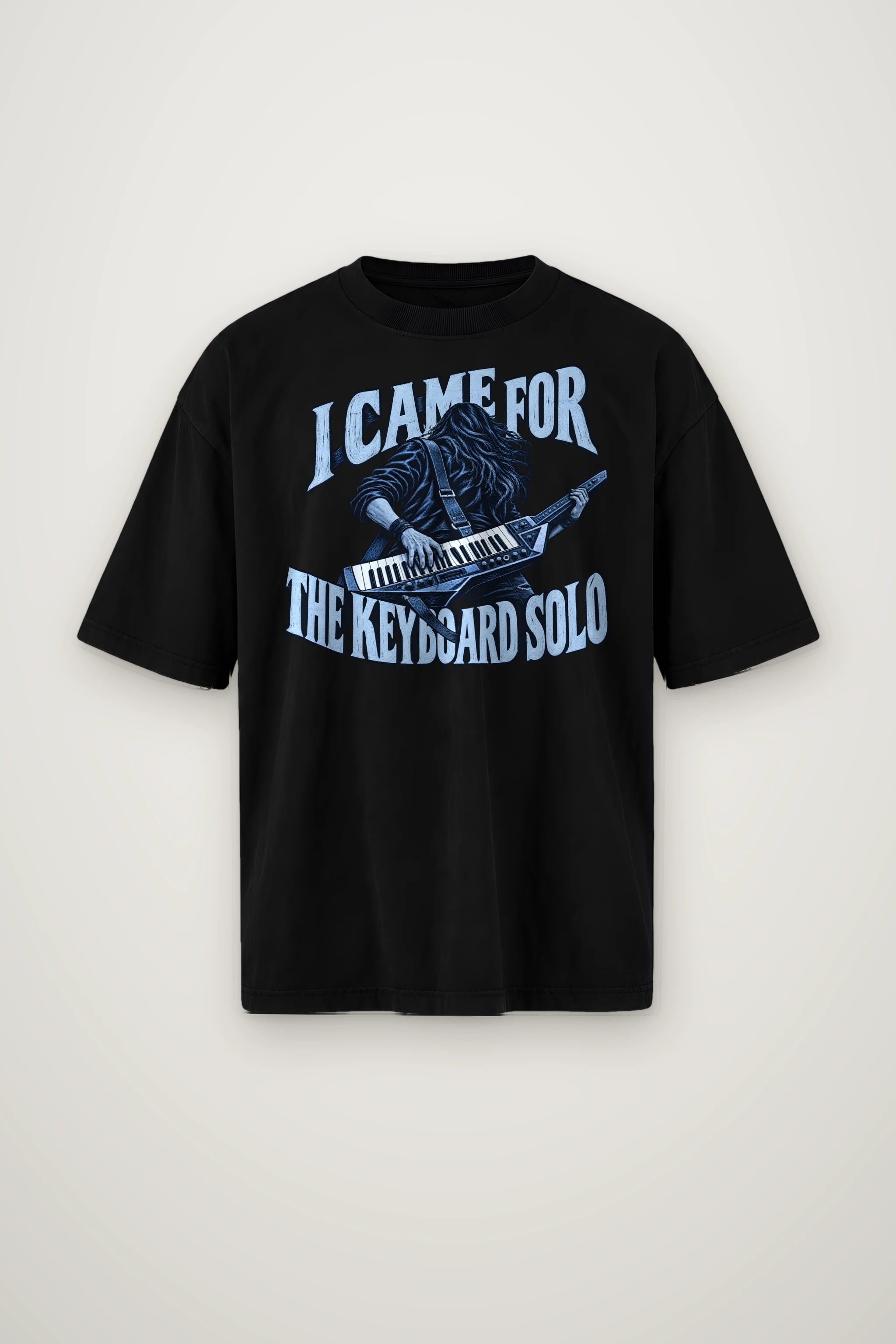 "I Came for the Keyboard Solo" Men's Oversized Heavyweight Crewneck T-Shirt