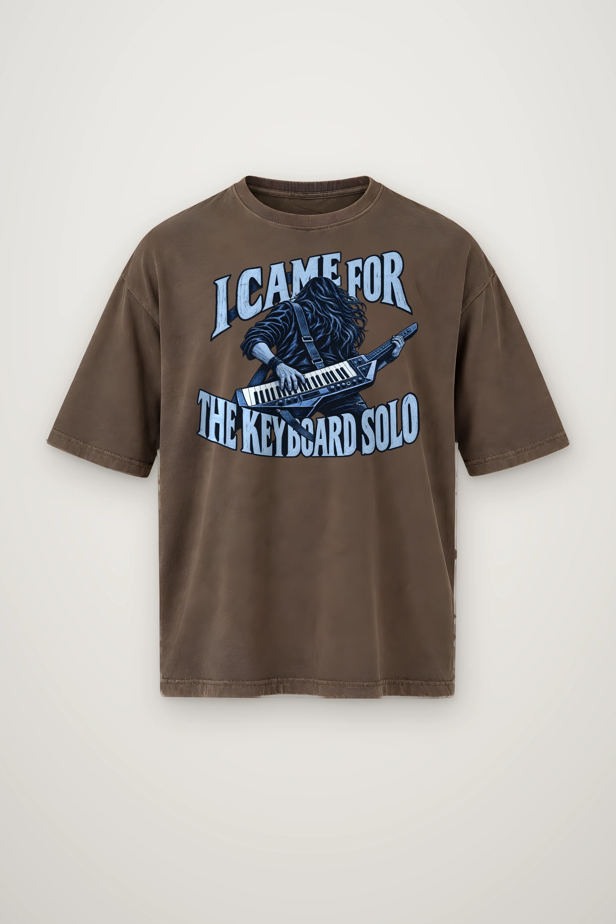 "I Came for the Keyboard Solo" Men's Oversized Heavyweight Crewneck T-Shirt